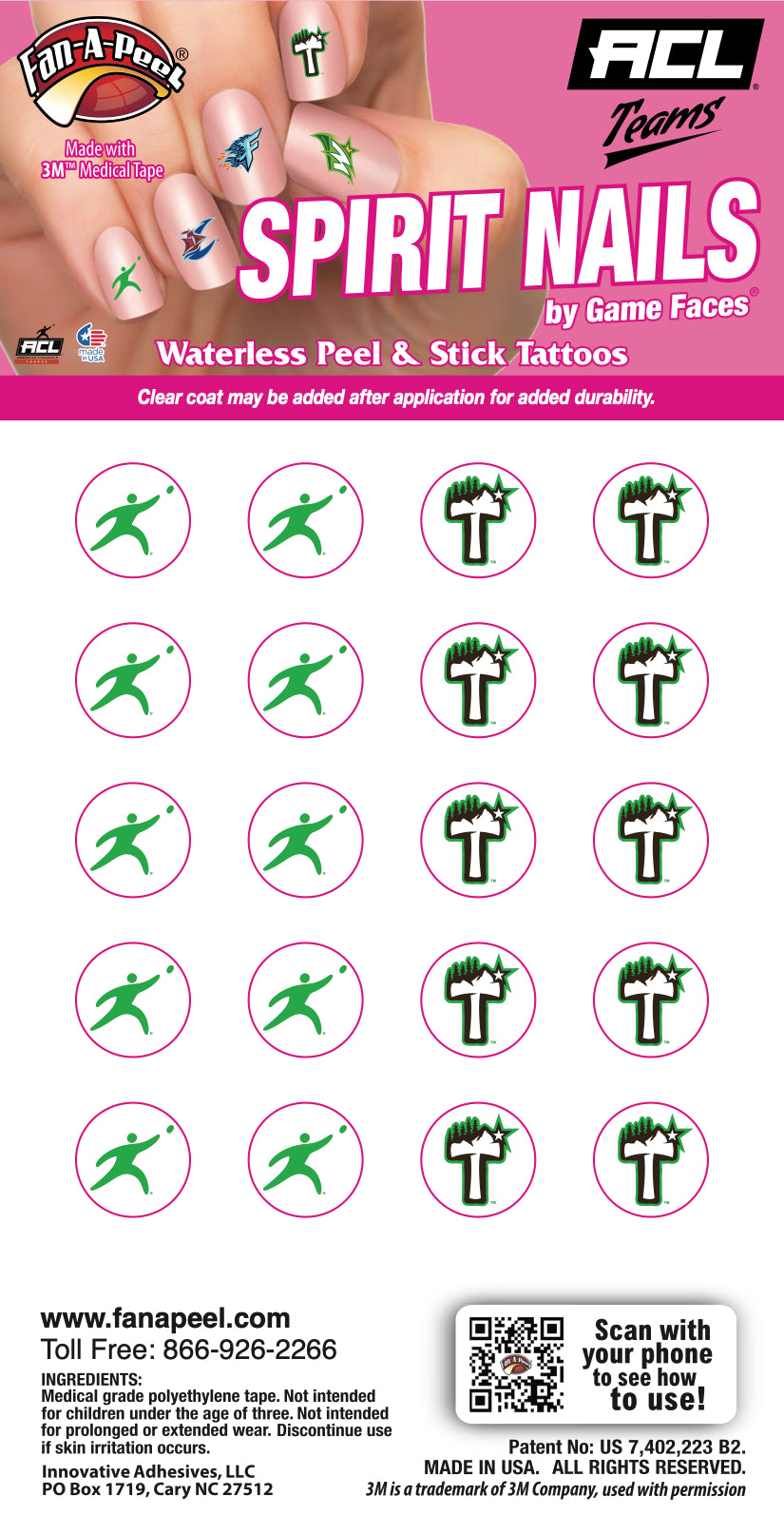 Colorado Timber - Waterless Peel & Stick Fingernail Tattoos - 20 Pack