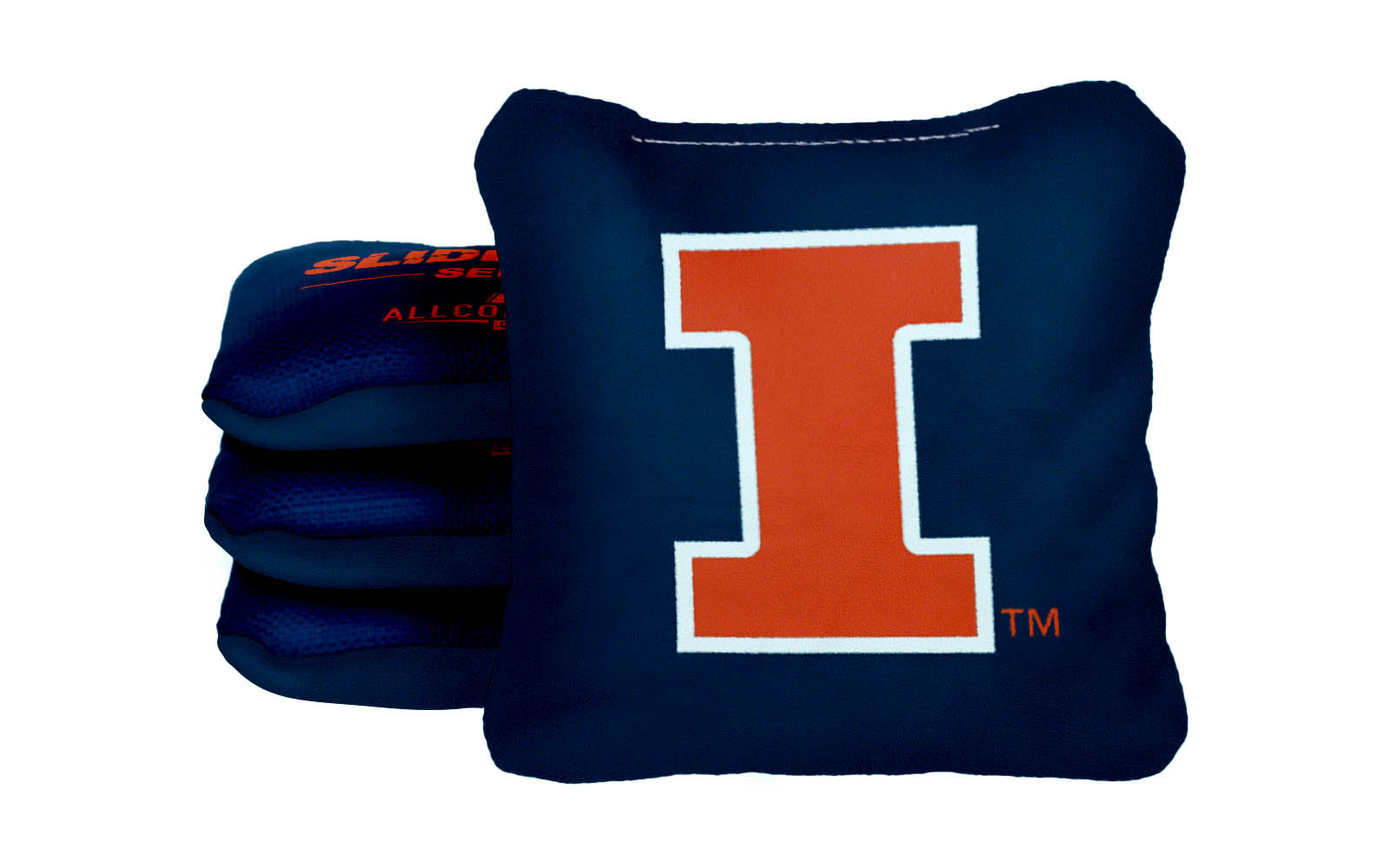 Officially Licensed Collegiate Cornhole Bags - AllCornhole Slide Rite - Set of 4 - University of Illinois