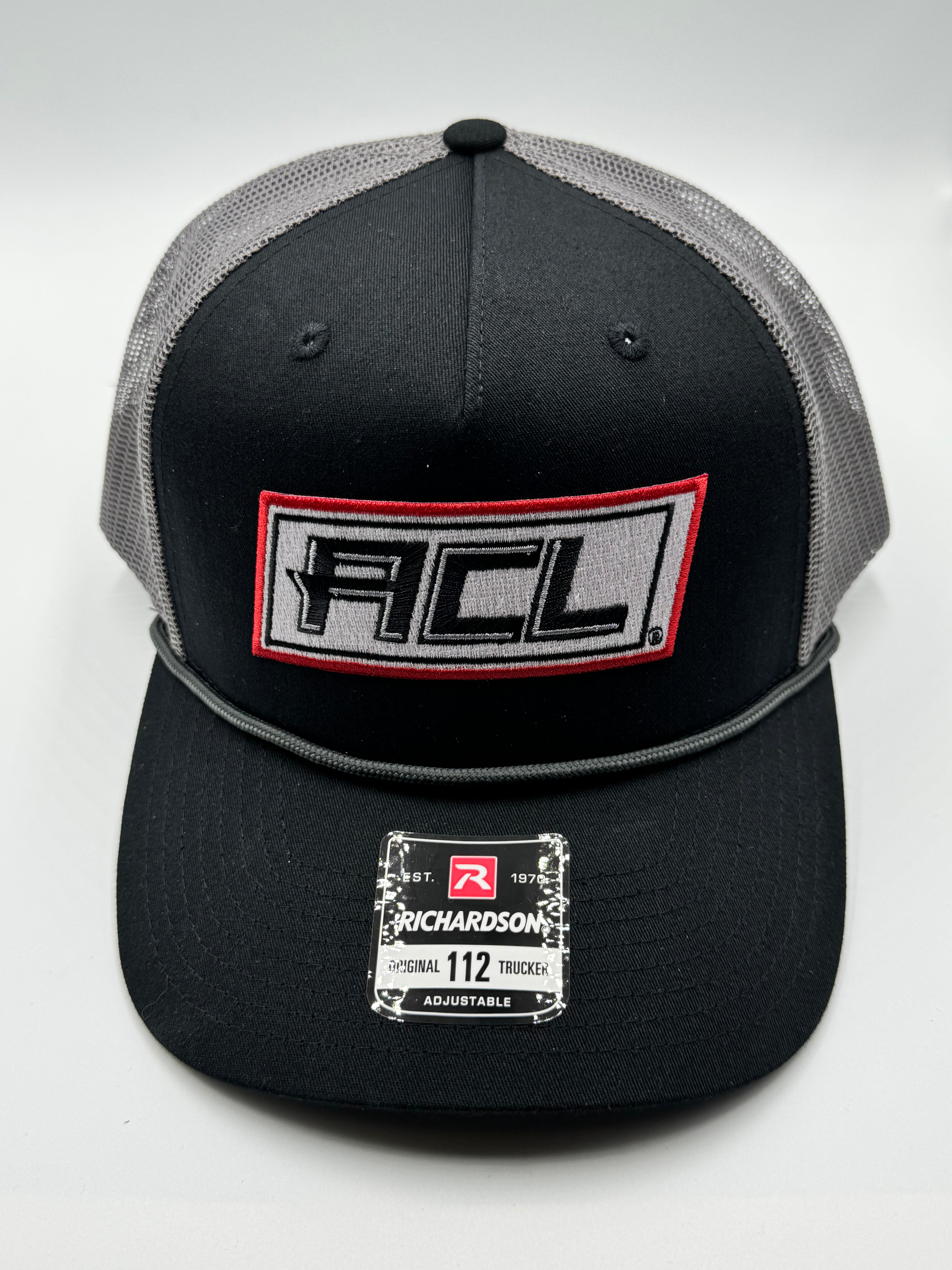 Black/Gray Rop Hat With Stitched Patch