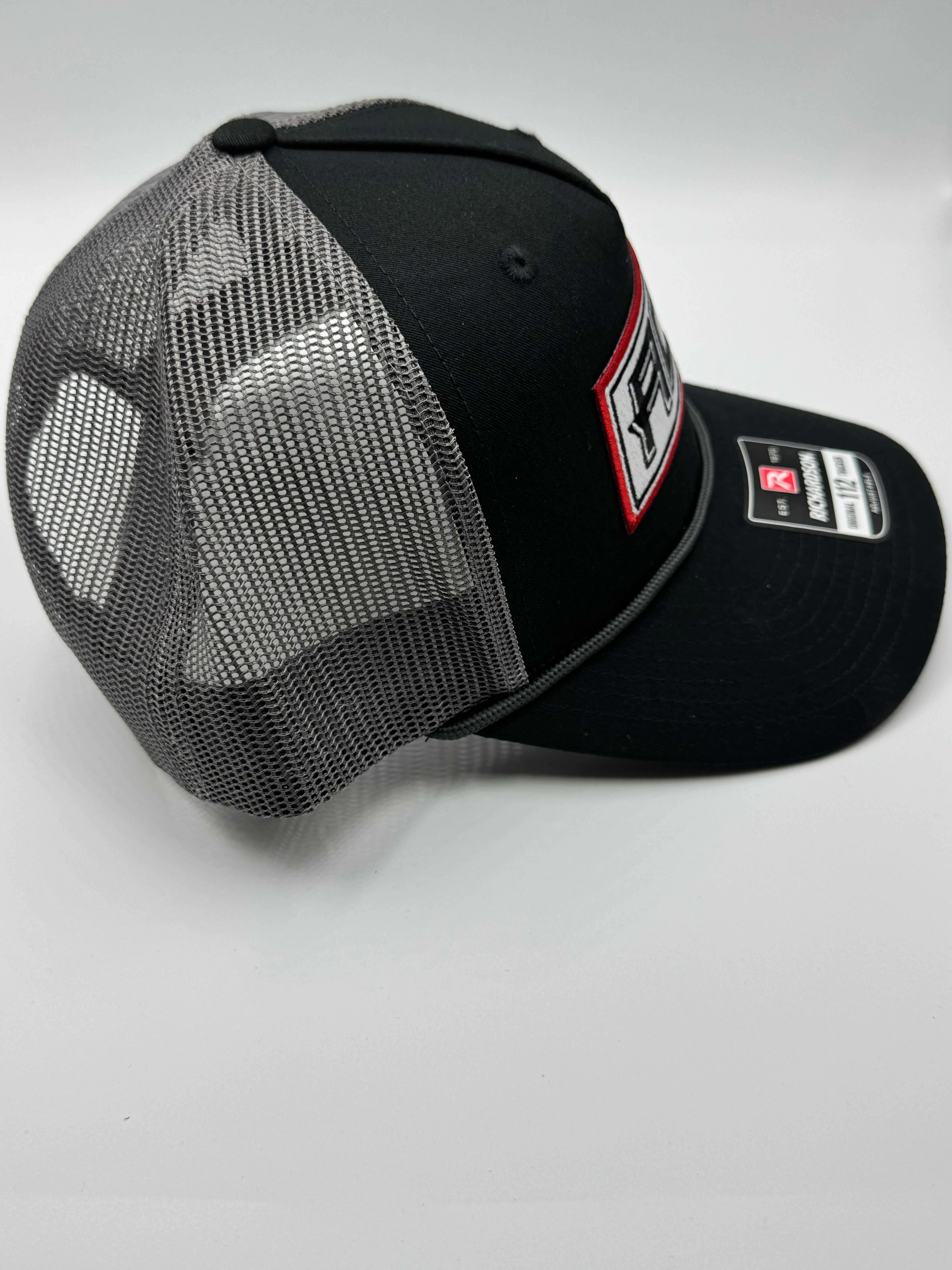 Black/Gray Rop Hat With Stitched Patch