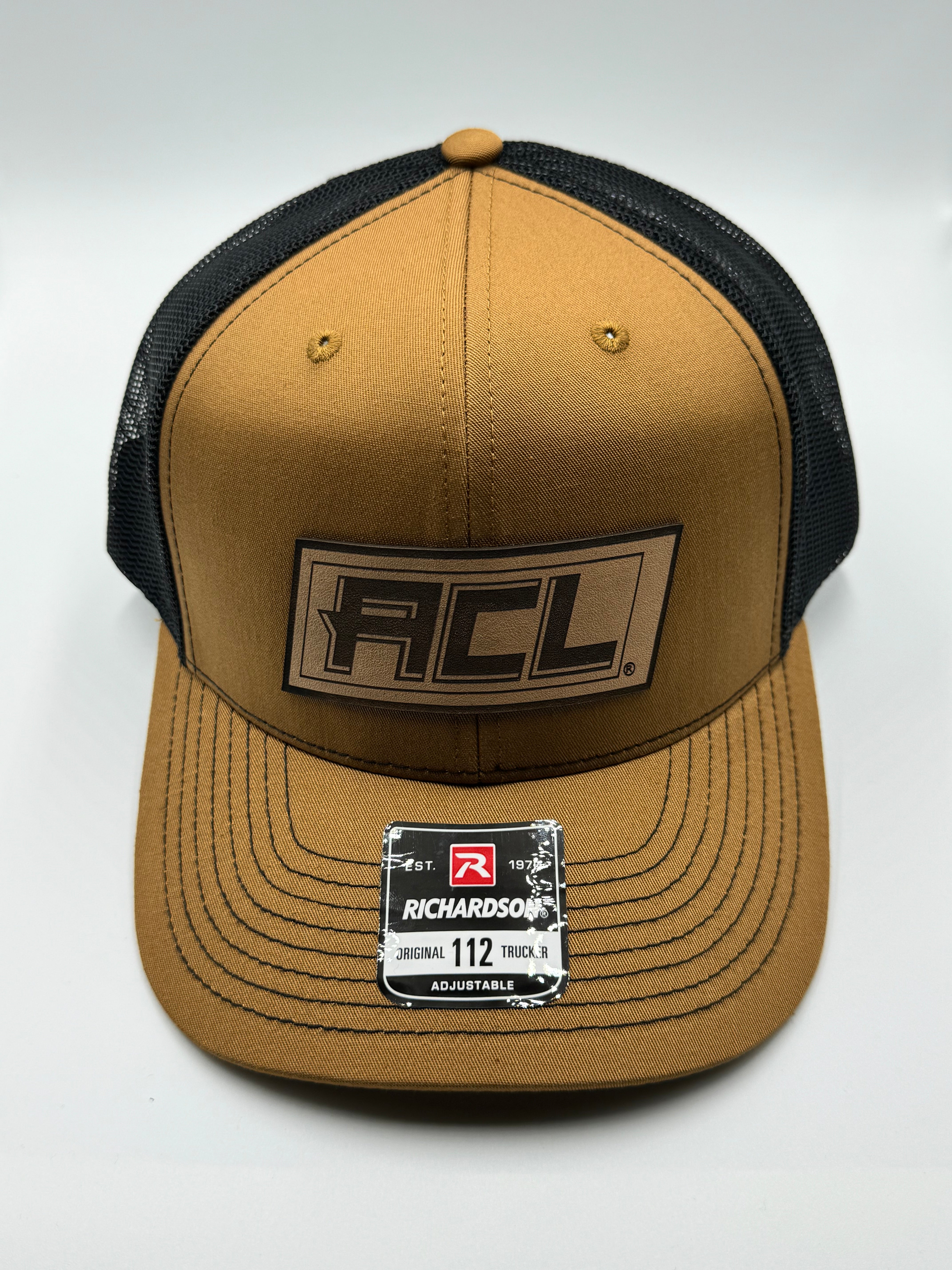 Brown/Black Hat With Leather Patch