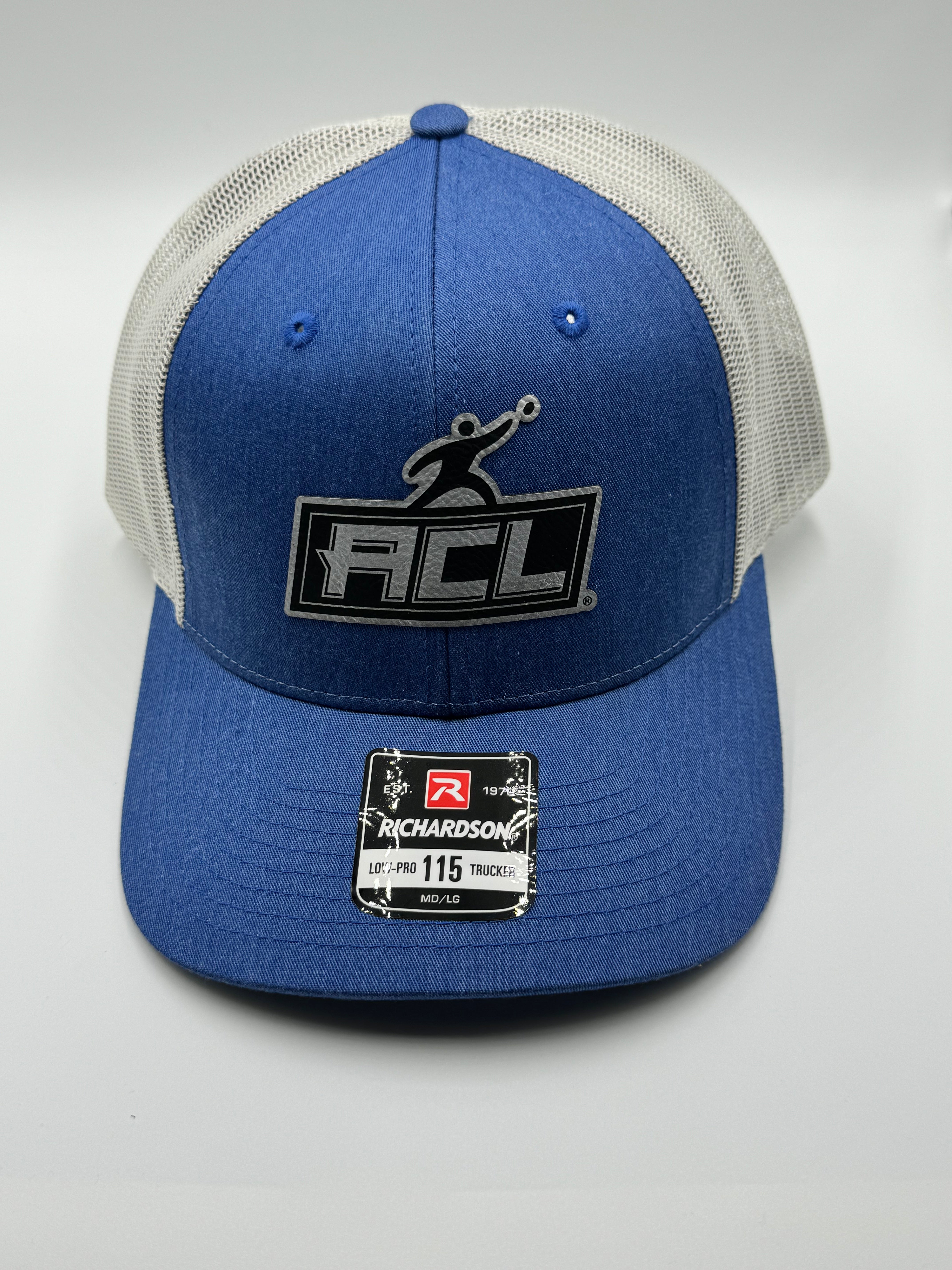 Blue/Gray Hat With Sliver Patch