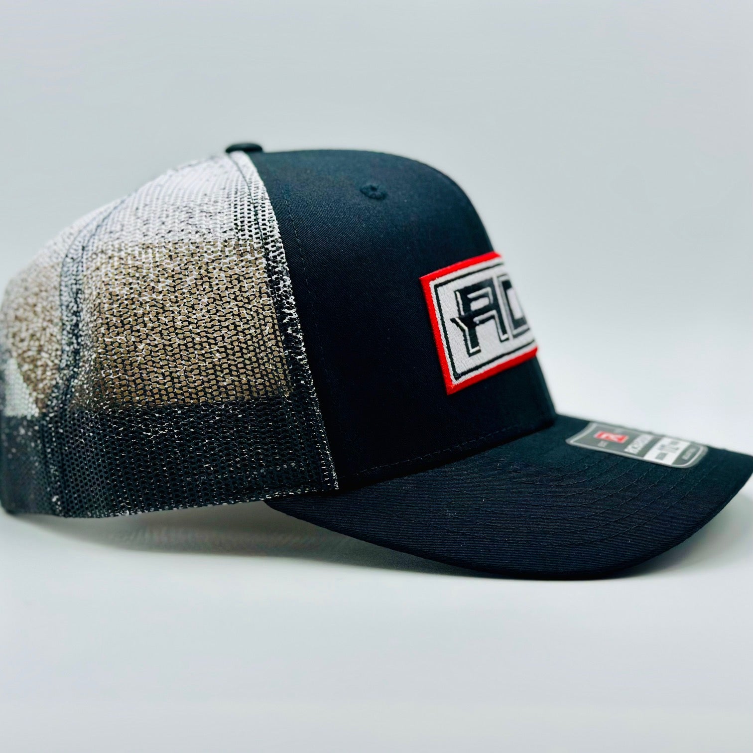Black/White Fade Hat With Stitched Patch