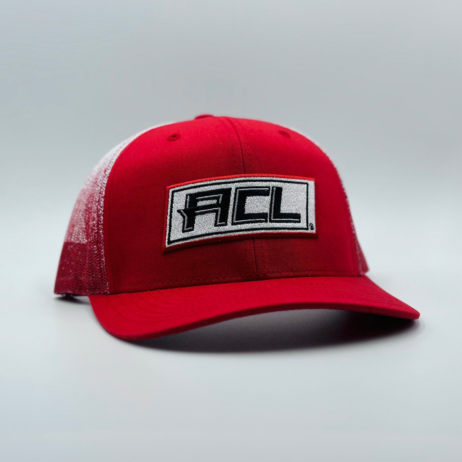 Red/White Fade Hat With stitched Patch