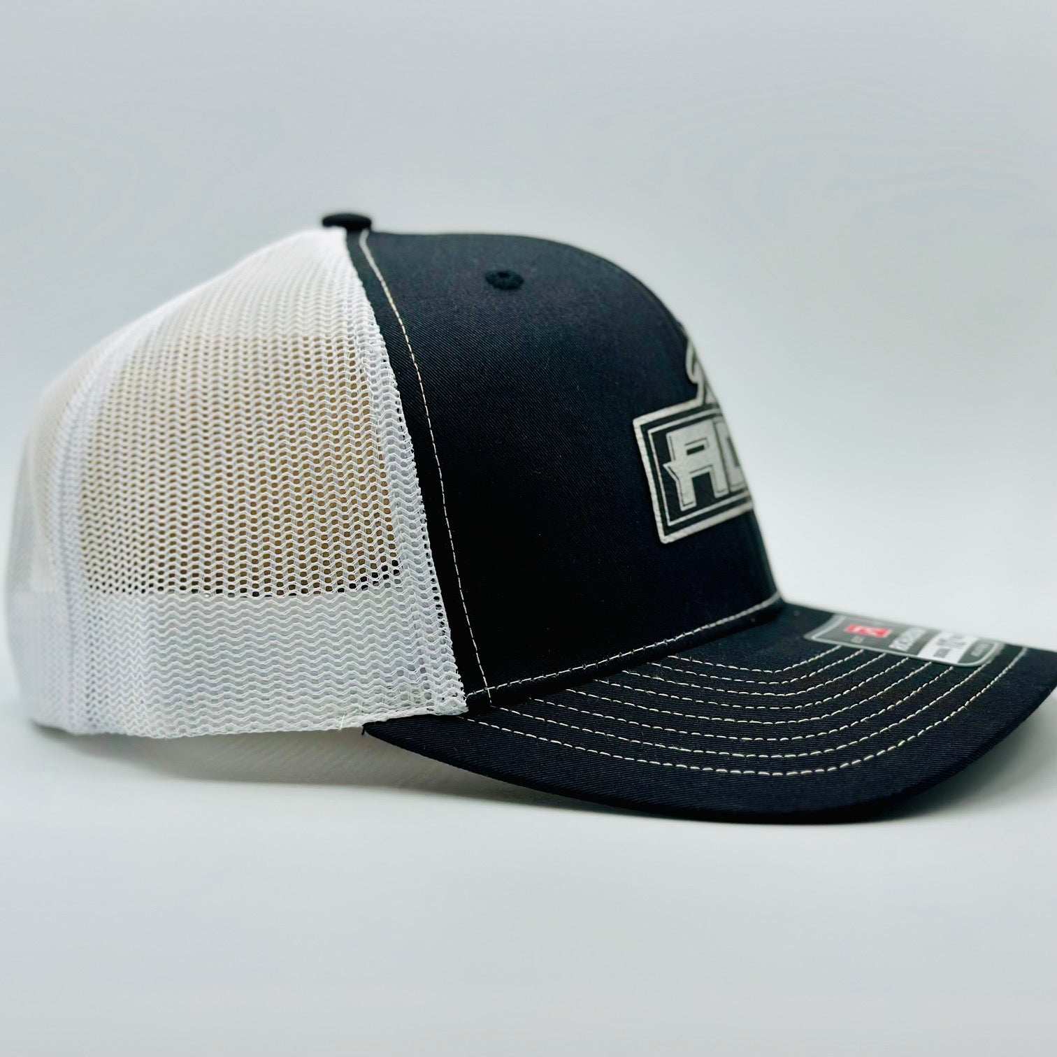Black/White Hat With Sliver Patch