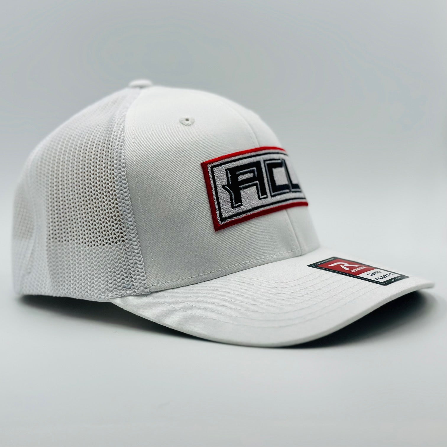 White Flex Hat With Stitched Patch