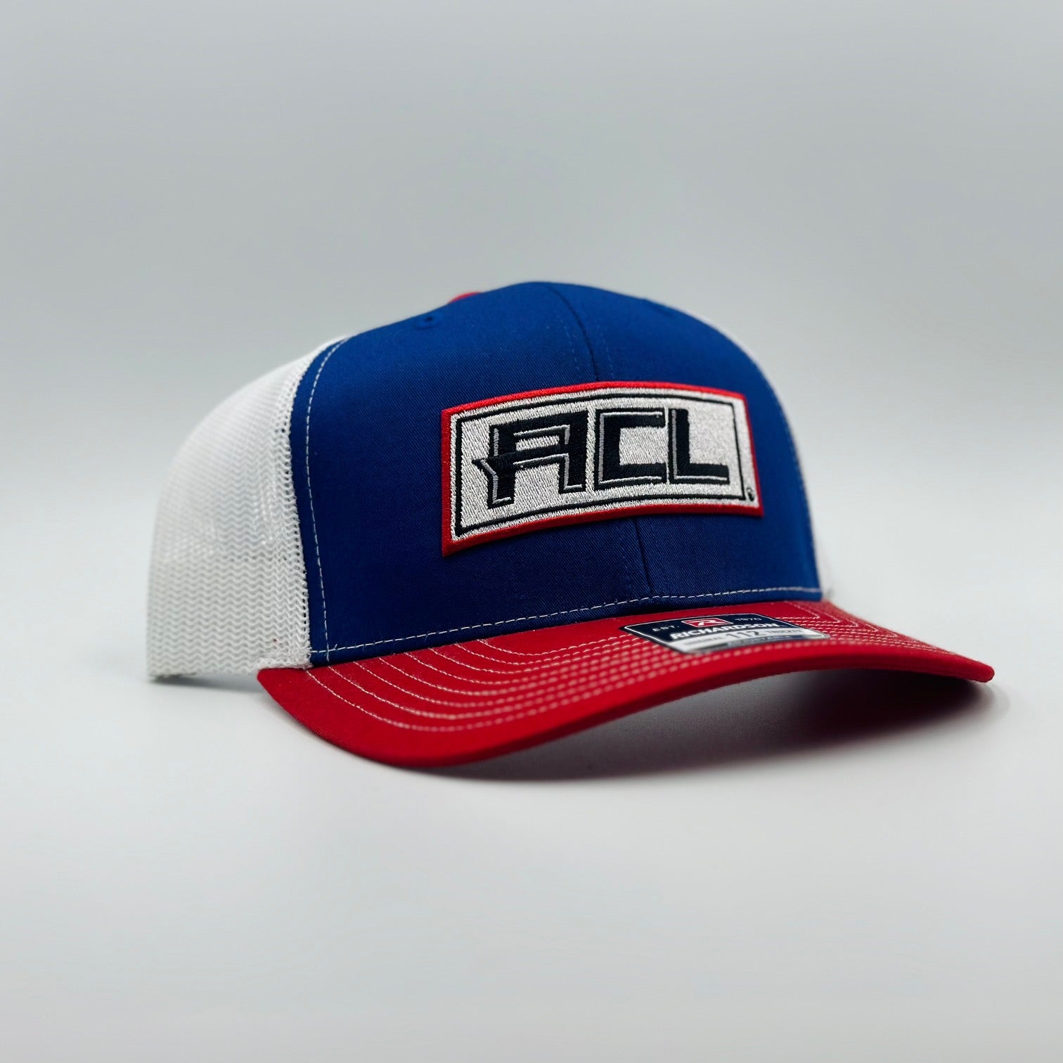 Blue Tri Colored Hat With Stitched Patch