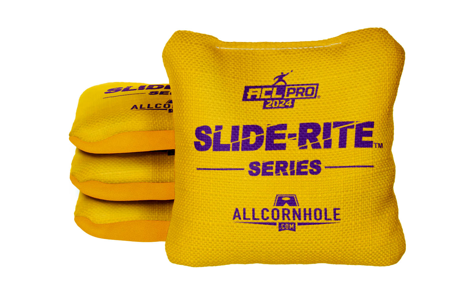 Officially Licensed Collegiate Cornhole Bags - AllCornhole Slide Rite - Set of 4 - Louisiana State University