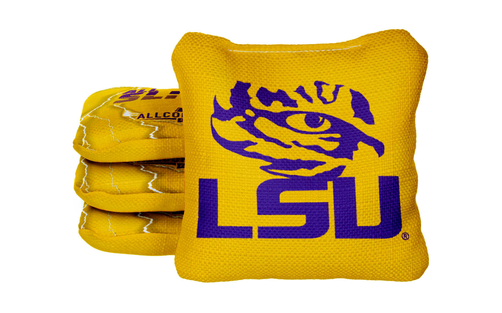 Officially Licensed Collegiate Cornhole Bags - AllCornhole All-Slide 2.0 - Set of 4 - Louisiana State University