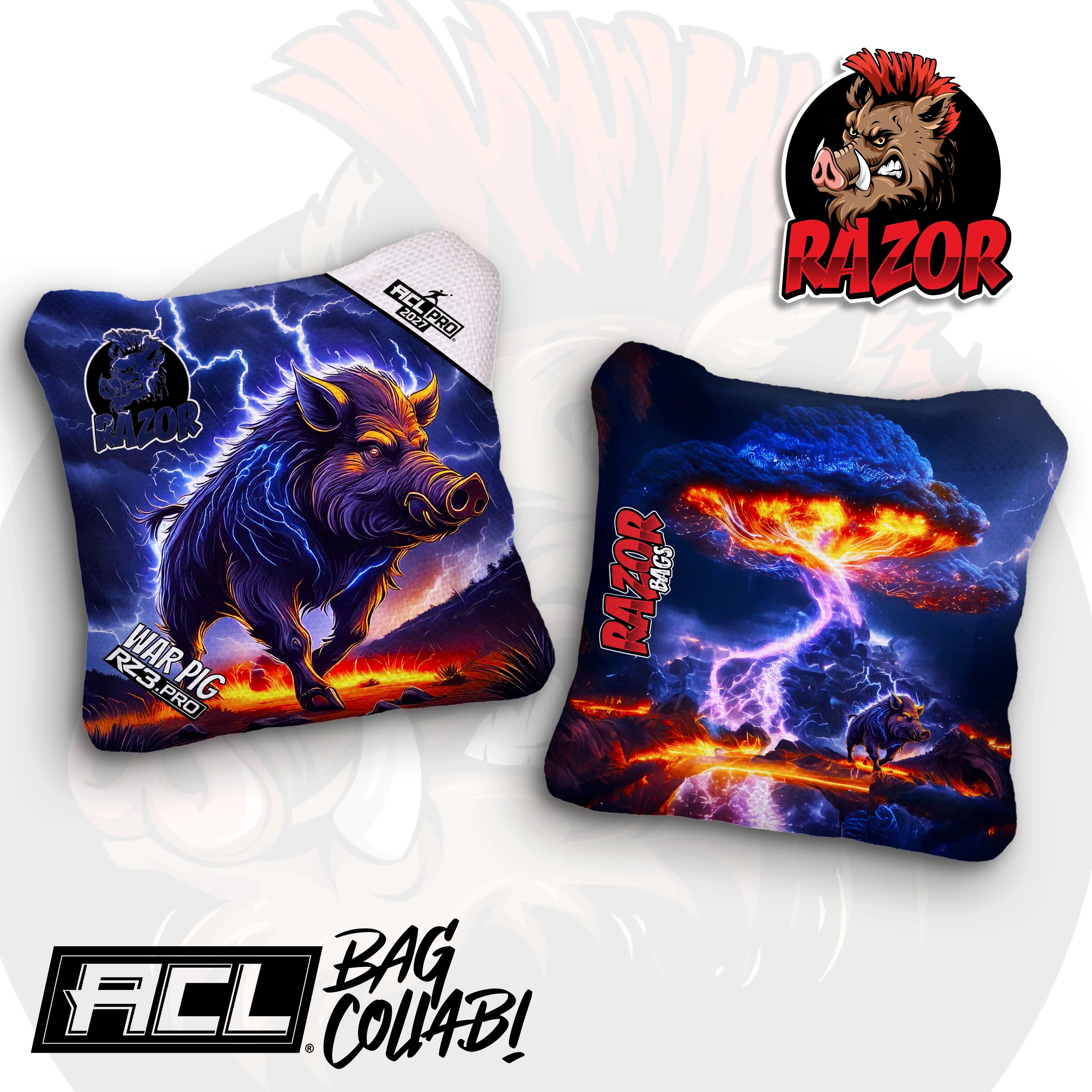 War Pig PRO | Lightning Pig | ACL PRO Razor Cornhole Bags