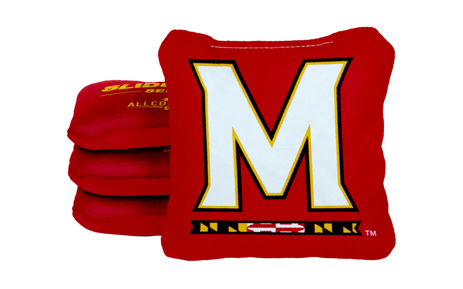 Officially Licensed Collegiate Cornhole Bags - AllCornhole Slide Rite - Set of 4 - University of Maryland