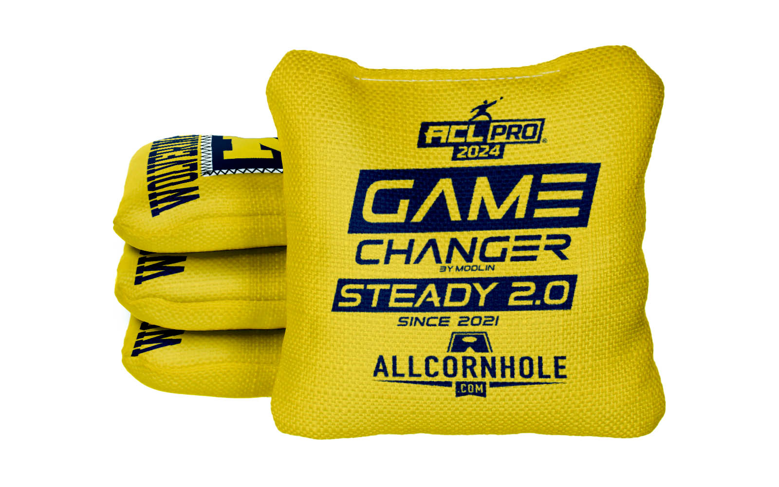 Officially Licensed Collegiate Cornhole Bags - AllCornhole Game Changers Steady 2.0 - Set of 4 - University of Michigan
