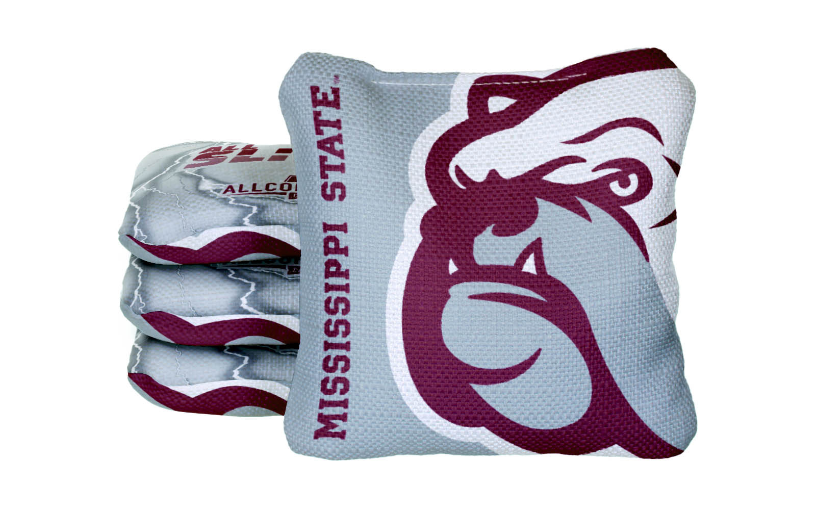 Officially Licensed Collegiate Cornhole Bags - AllCornhole All-Slide 2.0 - Set of 4 - Mississippi State University