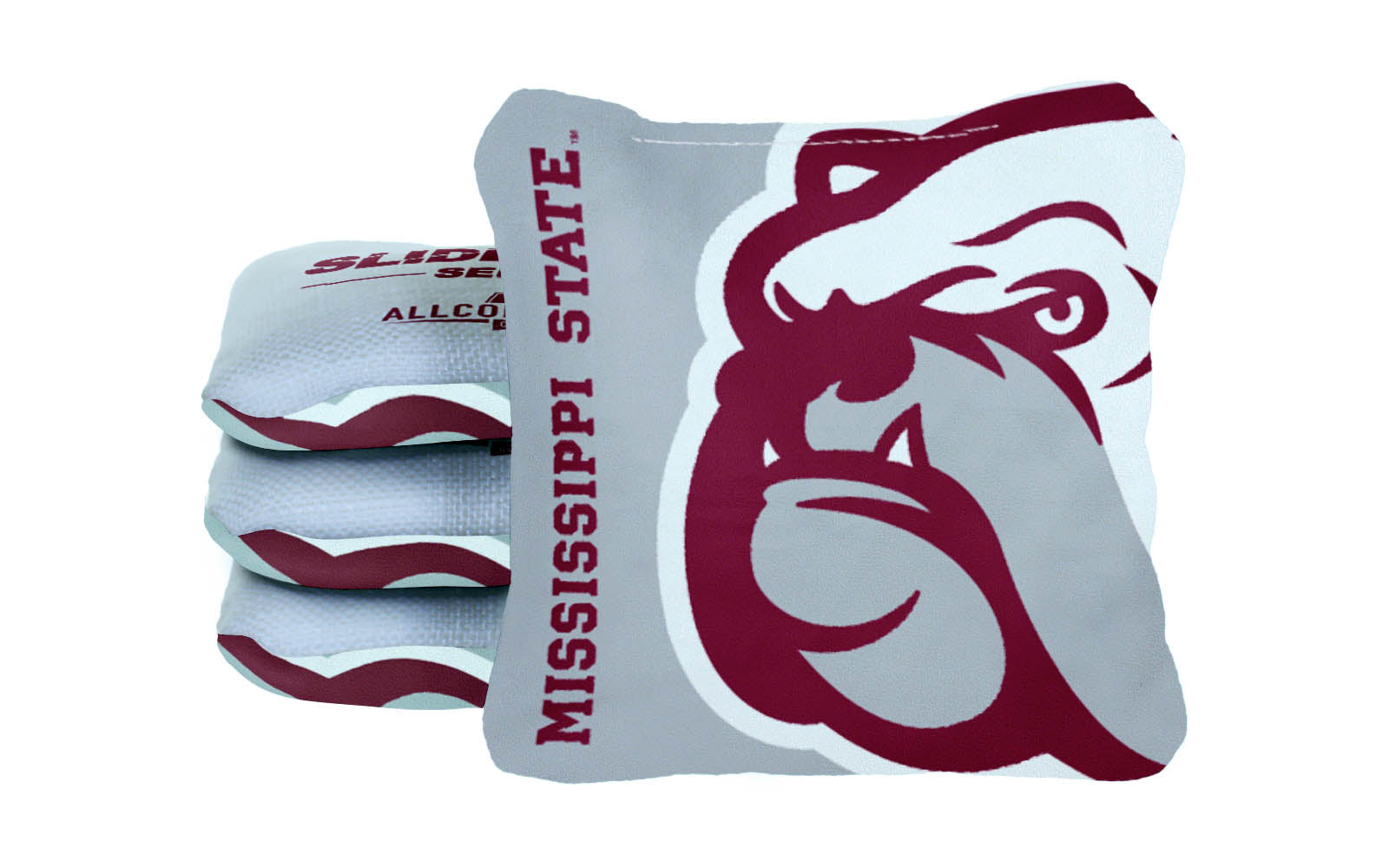 Officially Licensed Collegiate Cornhole Bags - AllCornhole Slide Rite - Set of 4 - Mississippi State University