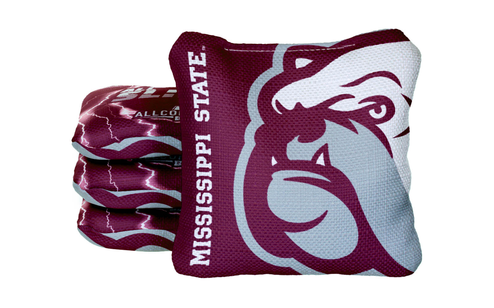 Officially Licensed Collegiate Cornhole Bags - AllCornhole All-Slide 2.0 - Set of 4 - Mississippi State University