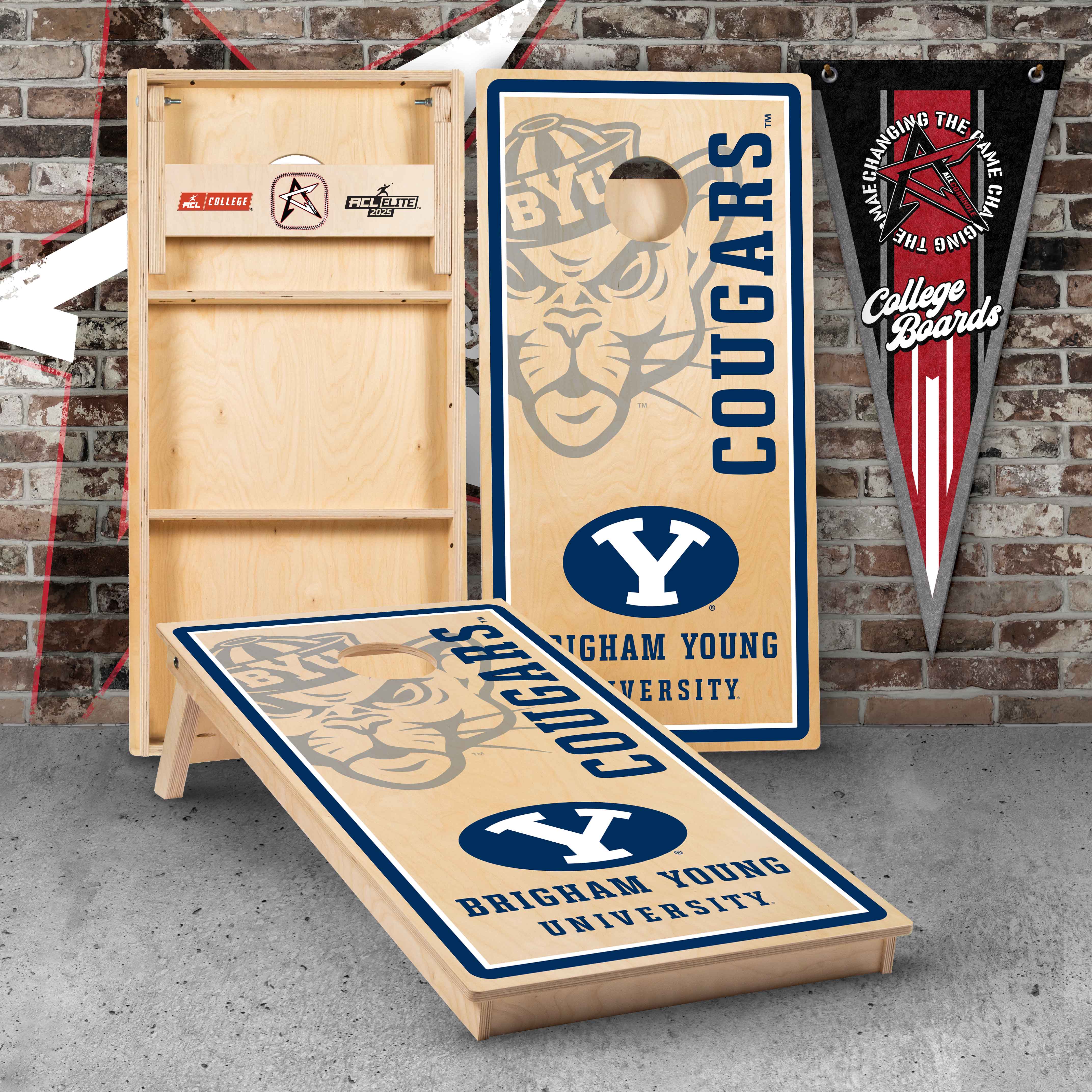 Officially Licensed Collegiate Cornhole Boards - Brigham Young University