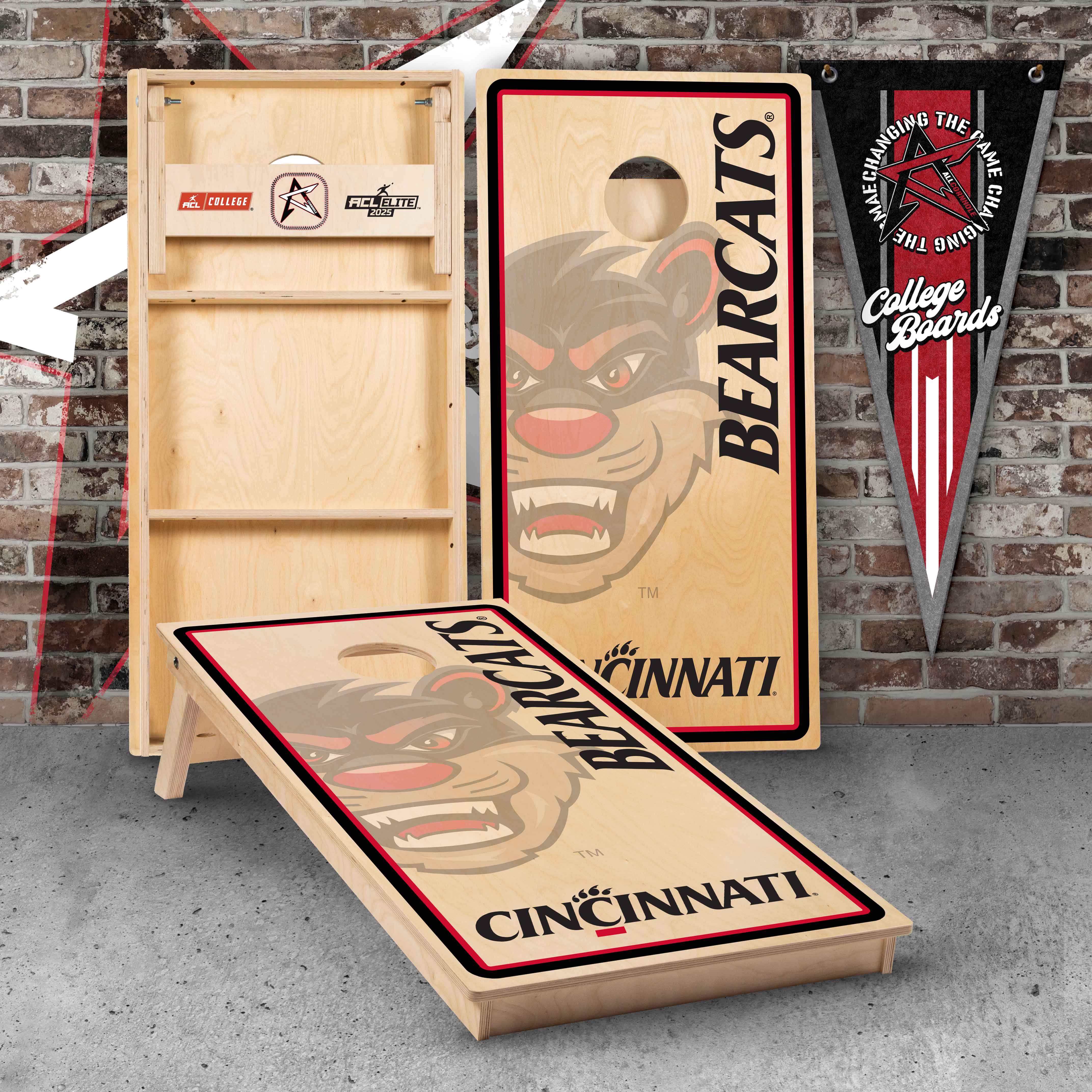 Officially Licensed Collegiate Cornhole Boards - University of Cincinnati