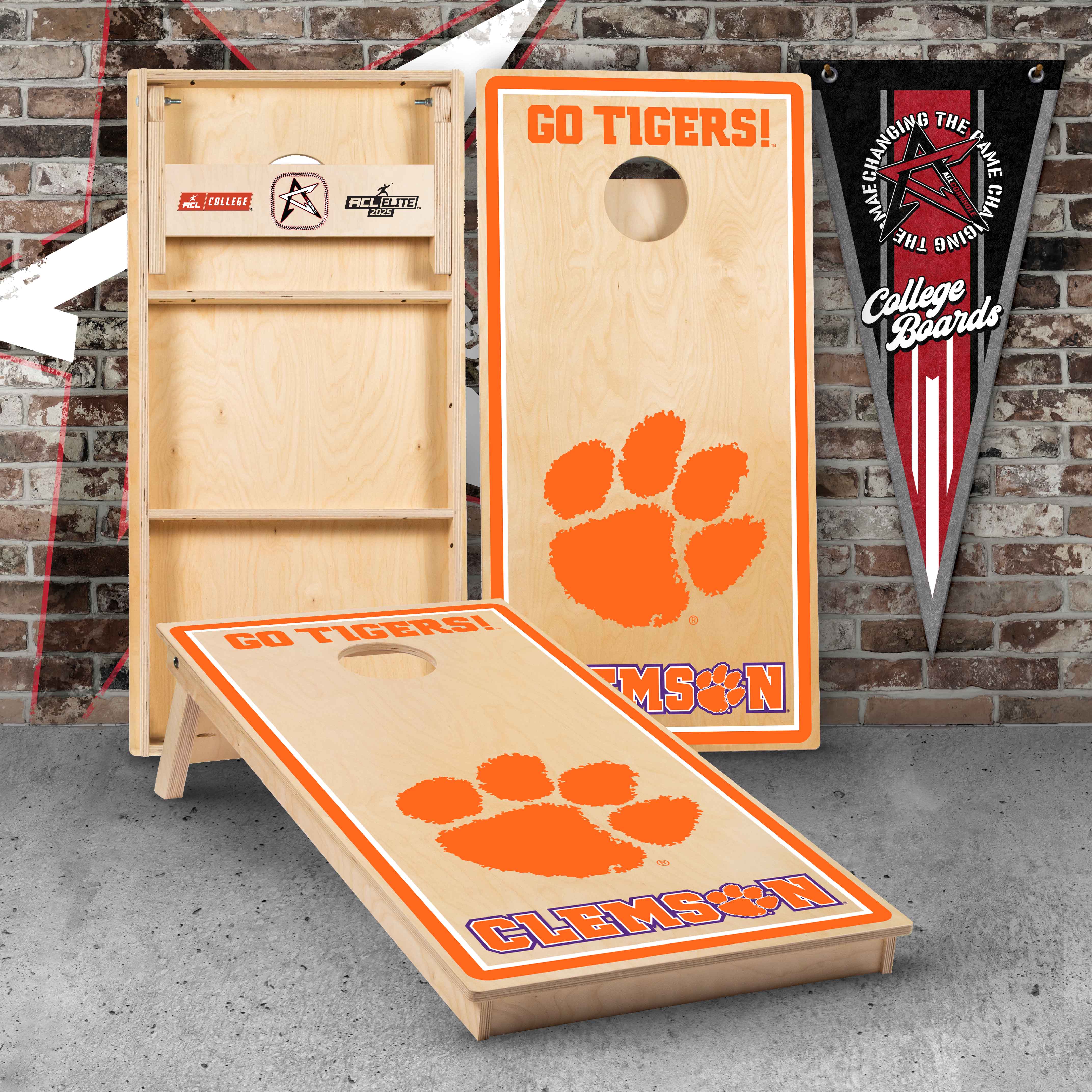 Officially Licensed Collegiate Cornhole Boards - CLEMSON UNIVERSITY