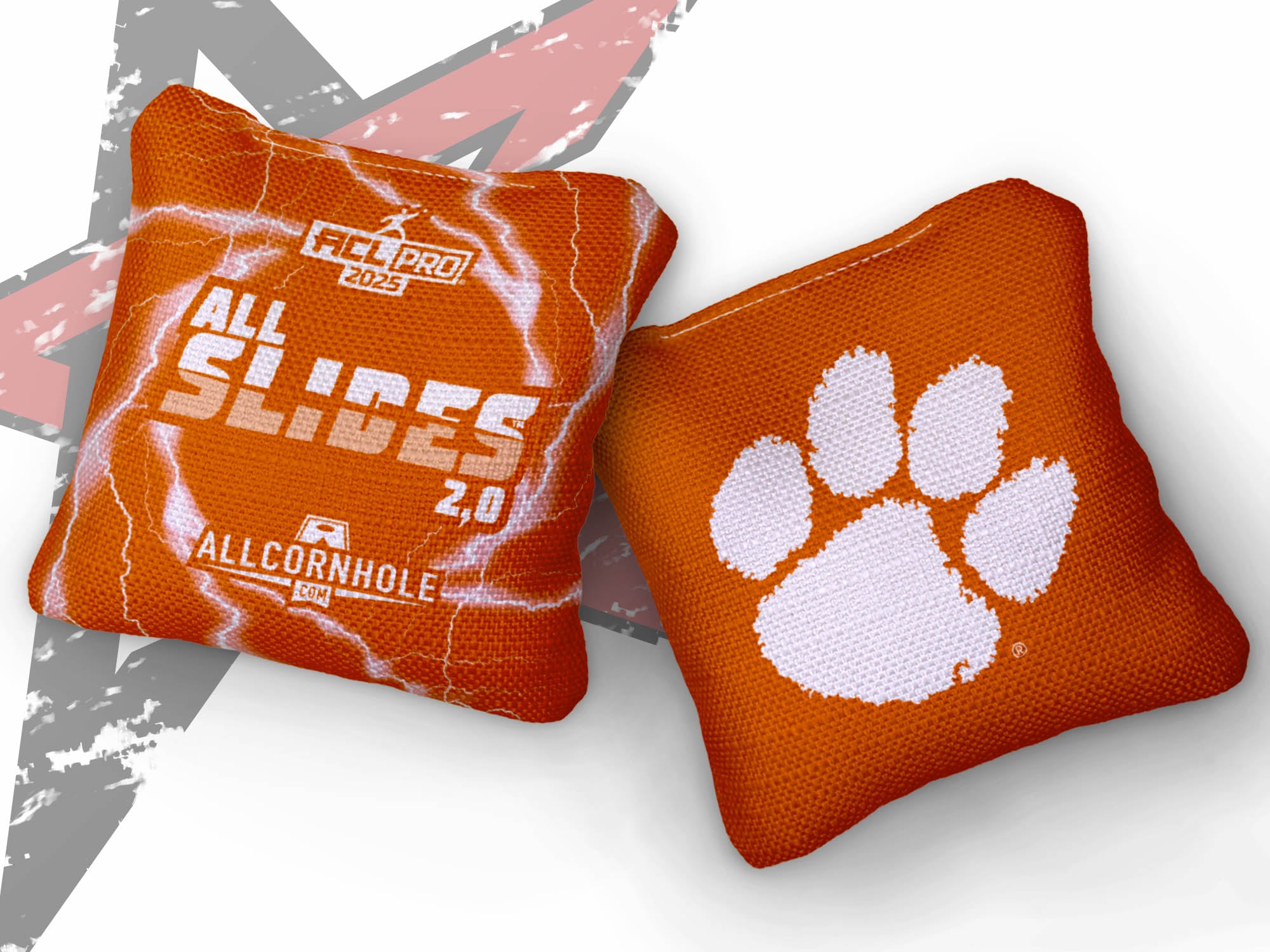 Officially Licensed Collegiate Cornhole Bags - AllCornhole All-Slide 2.0 - Set of 4 - Clemson University