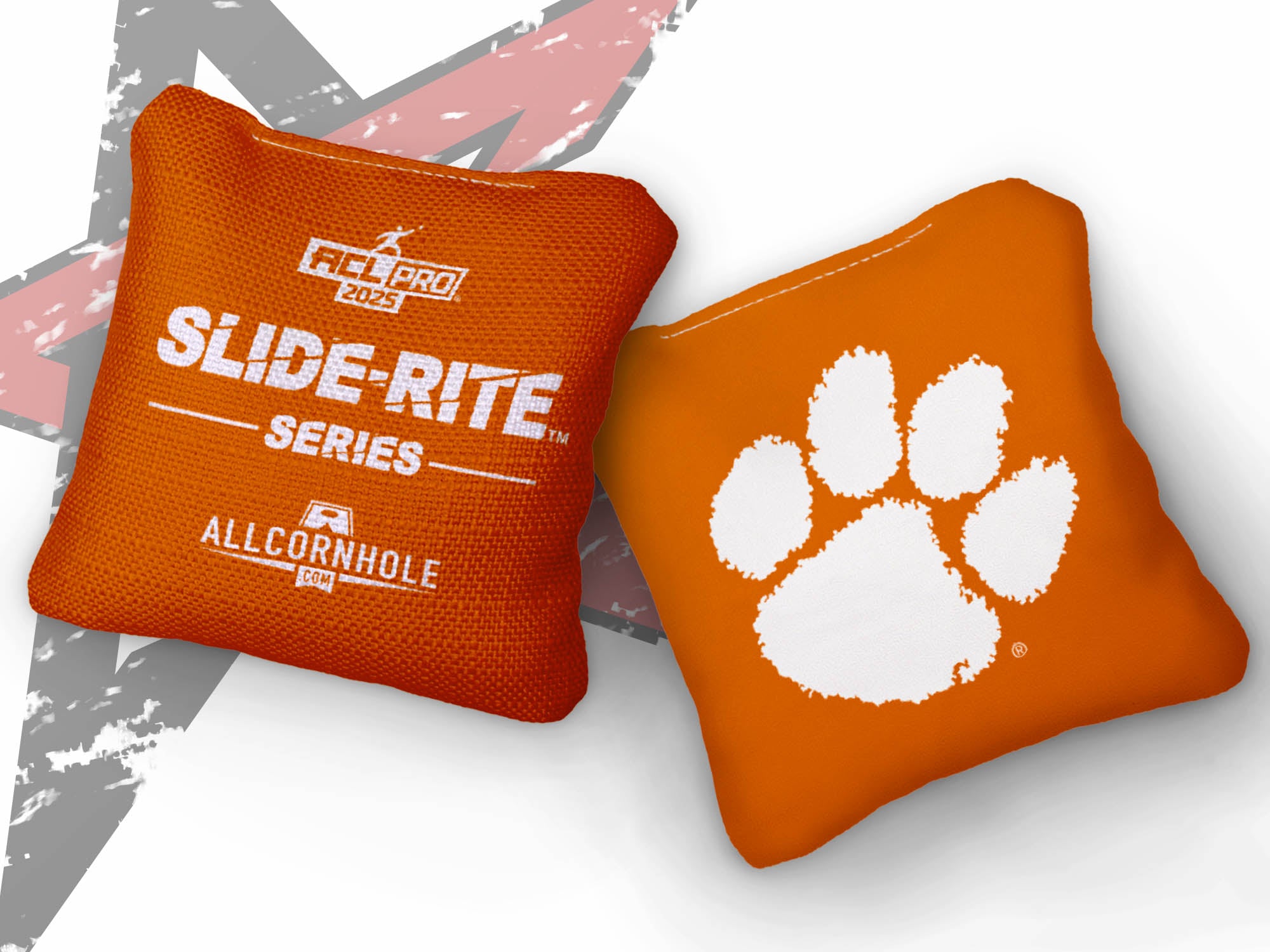 Officially Licensed Collegiate Cornhole Bags - AllCornhole Slide Rite - Set of 4 - Clemson University