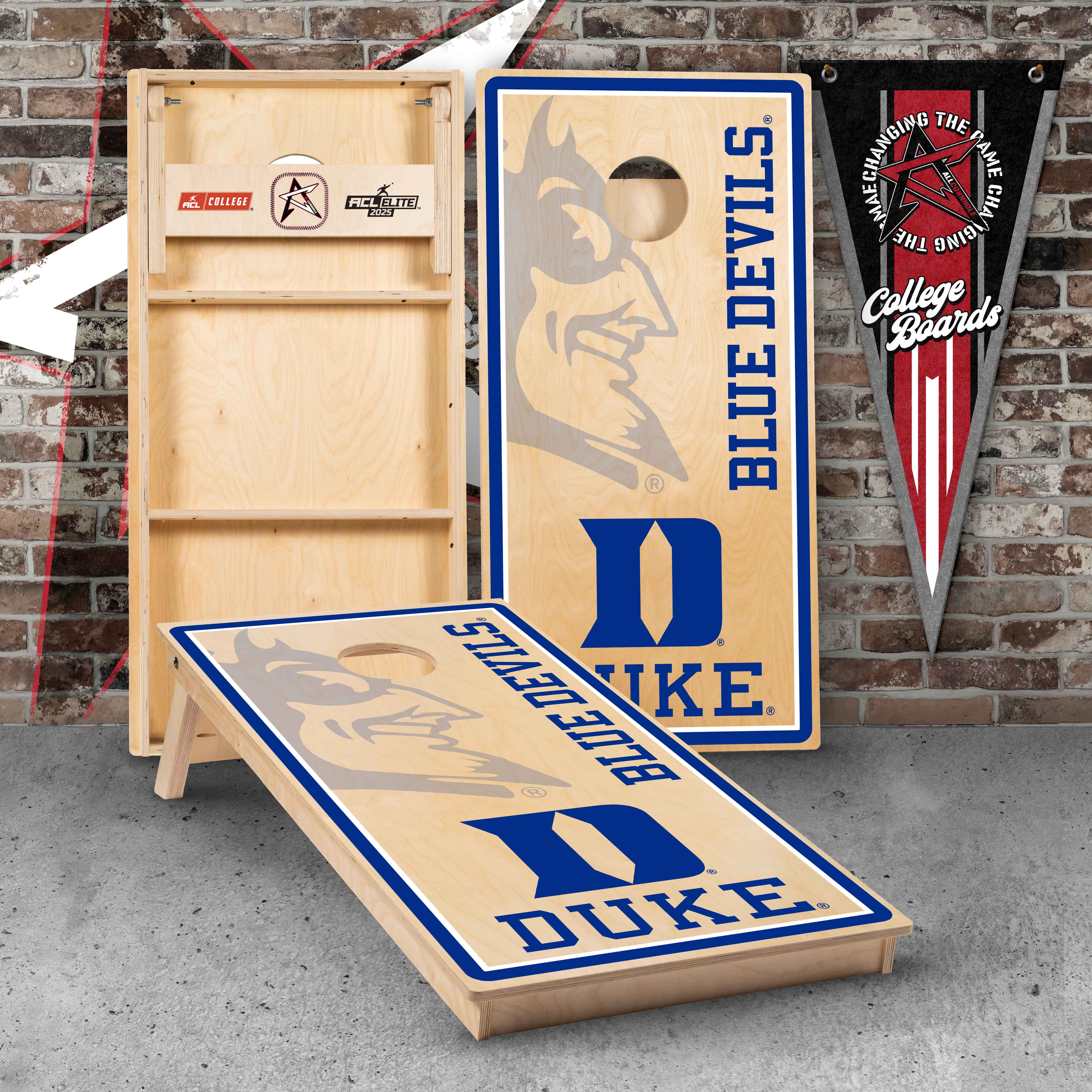 Officially Licensed Collegiate Cornhole Boards - DUKE UNIVERSITY