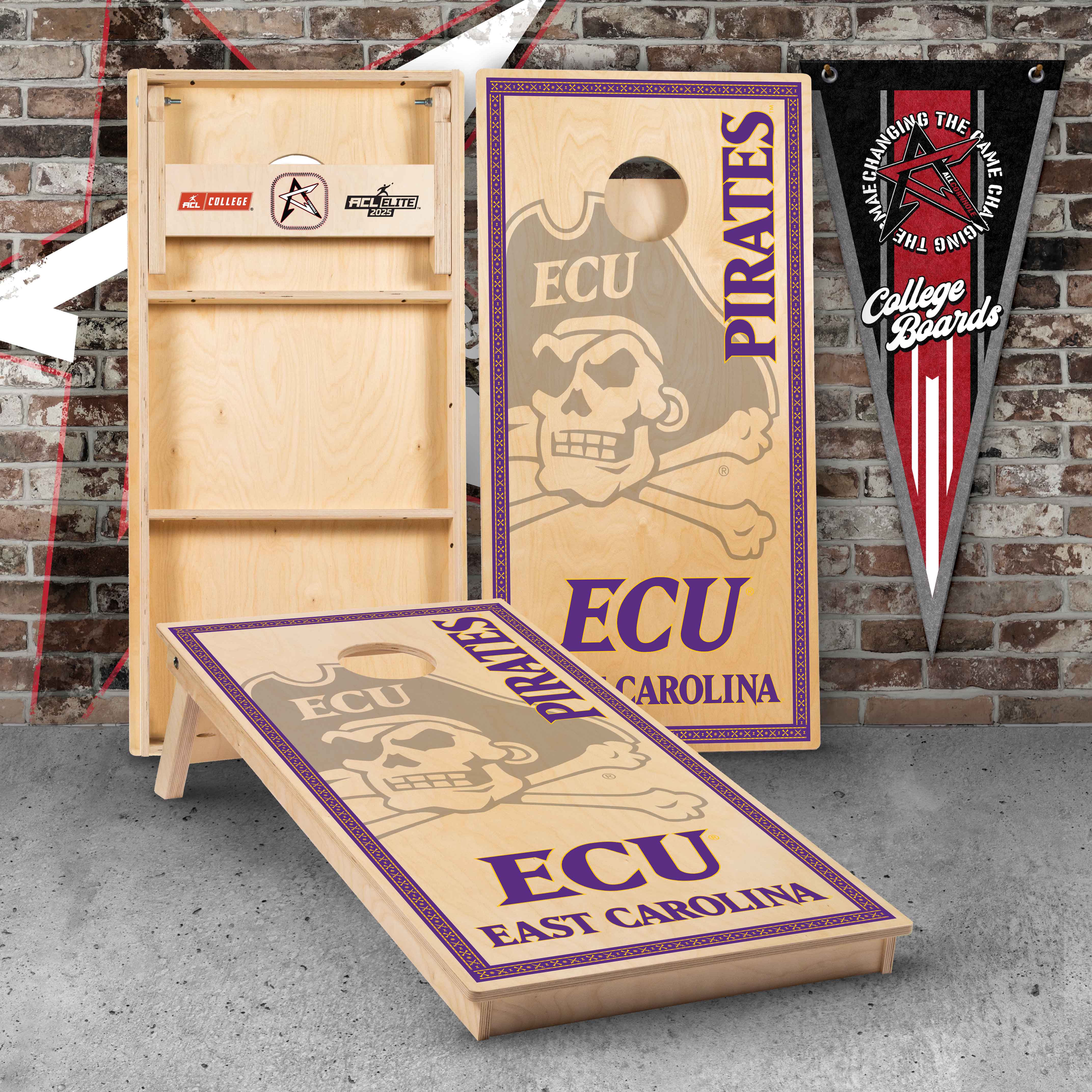 Officially Licensed Collegiate Cornhole Boards - EAST CAROLINA UNIVERSITY