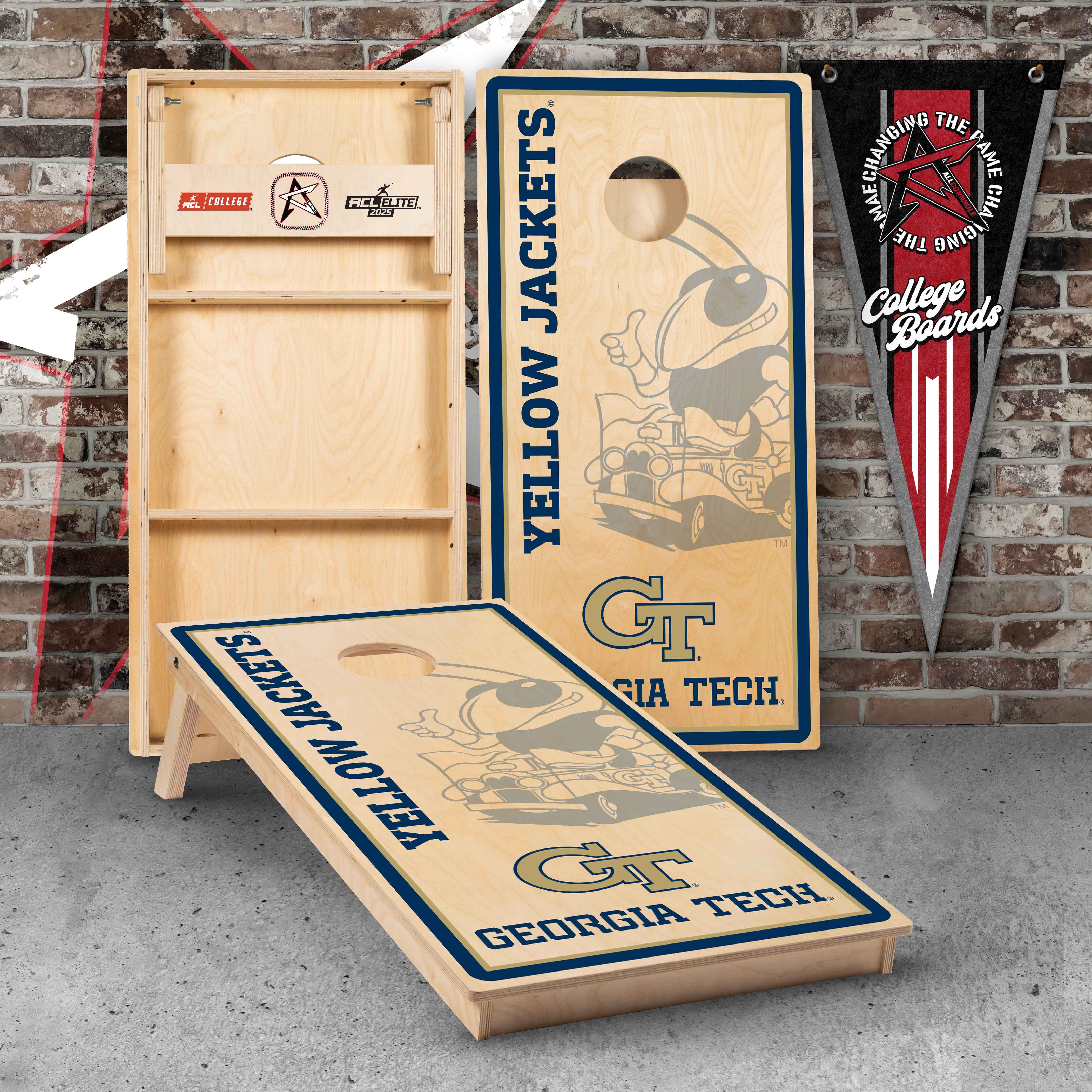 Officially Licensed Collegiate Cornhole Boards - GEORGIA TECH UNIVERSITY