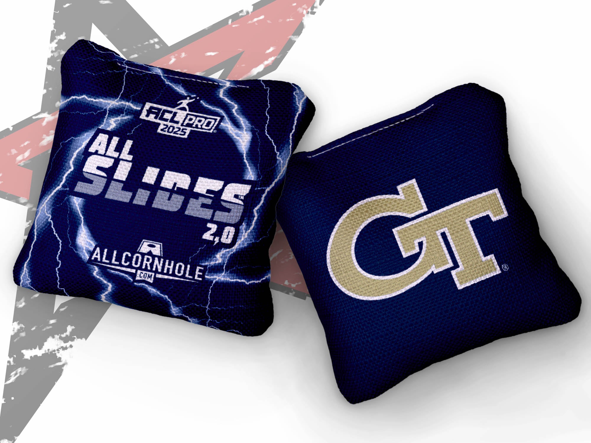 Officially Licensed Collegiate Cornhole Bags - AllCornhole All-Slide 2.0 - Set of 4 - Georgia Tech