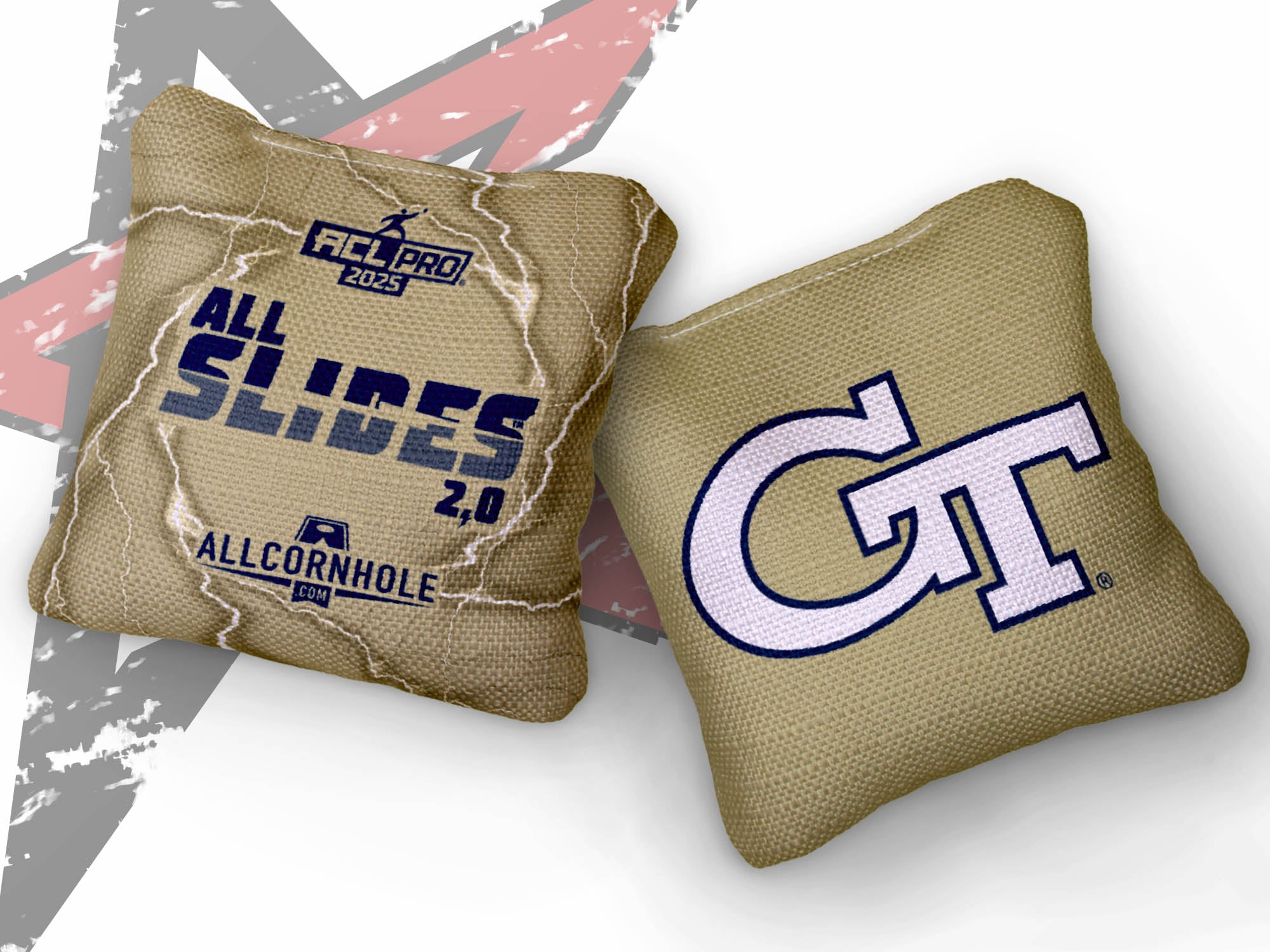 Officially Licensed Collegiate Cornhole Bags - AllCornhole All-Slide 2.0 - Set of 4 - Georgia Tech