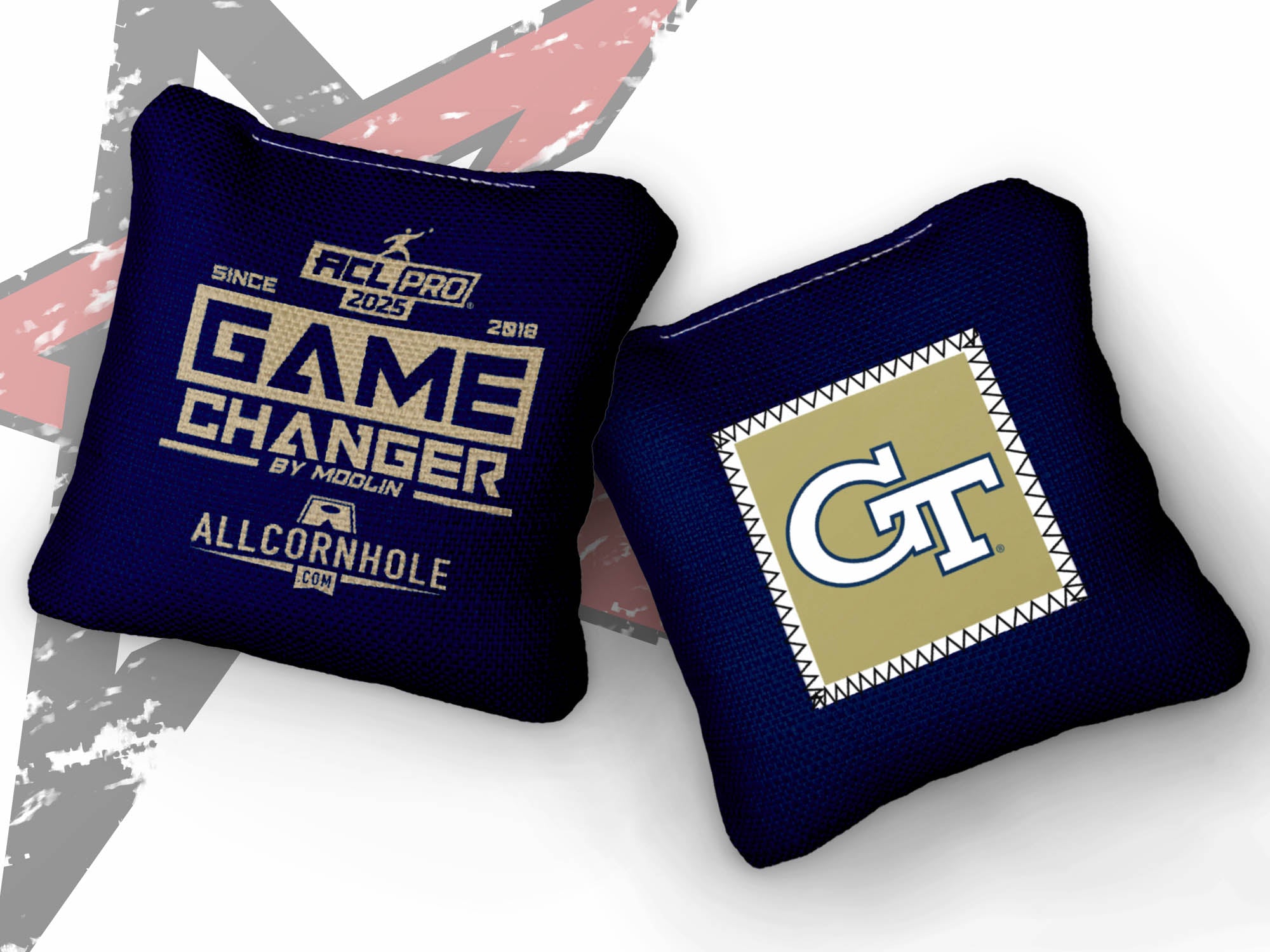 Officially Licensed Collegiate Cornhole Bags - AllCornhole Game Changers - Set of 4 - Georgia Tech