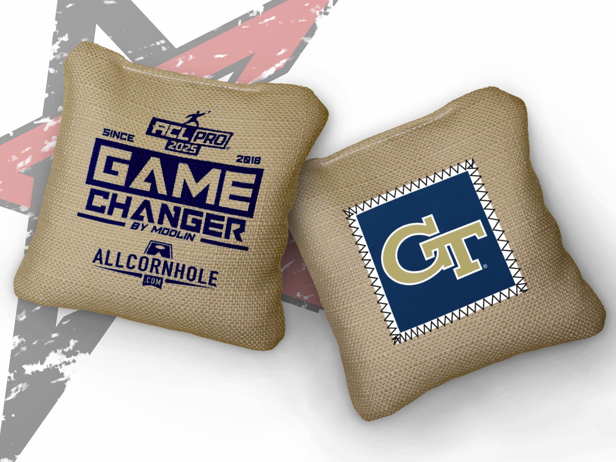 Officially Licensed Collegiate Cornhole Bags - AllCornhole Game Changers - Set of 4 - Georgia Tech