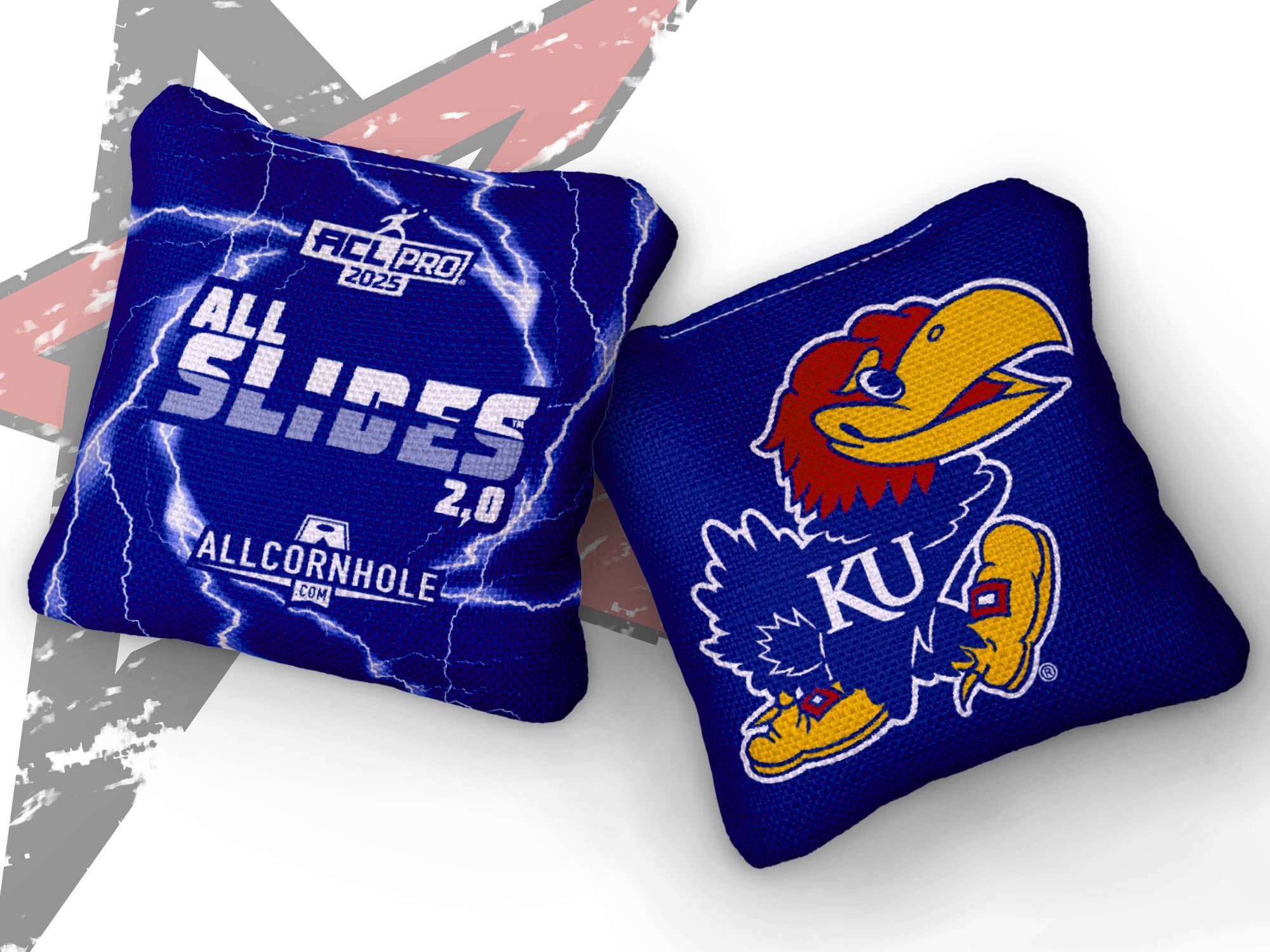 Officially Licensed Collegiate Cornhole Bags - AllCornhole All-Slide 2.0 - Set of 4 - University of Kansas