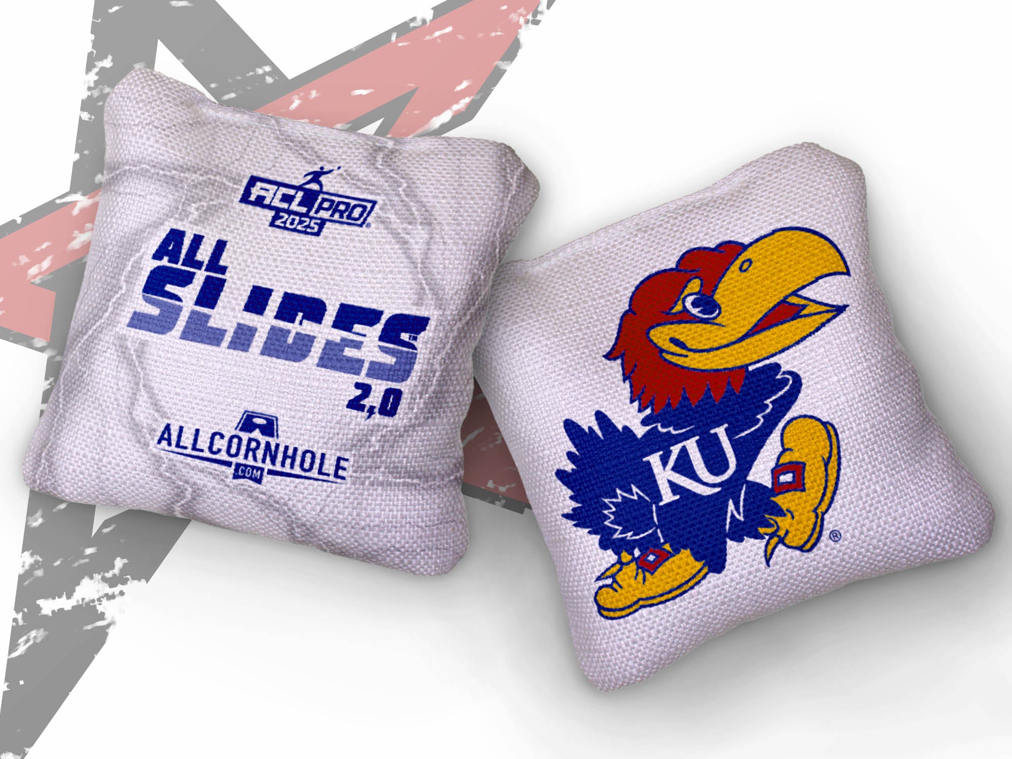 Officially Licensed Collegiate Cornhole Bags - AllCornhole All-Slide 2.0 - Set of 4 - University of Kansas