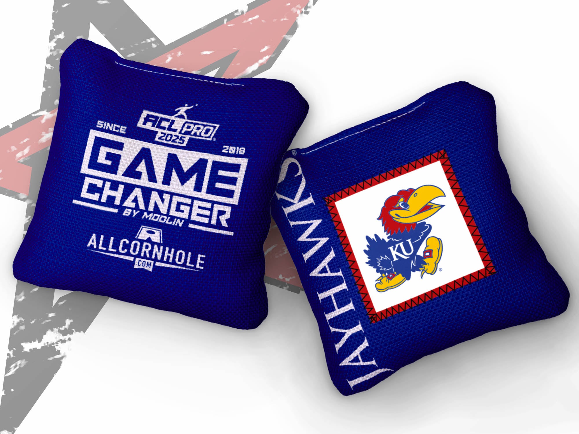 Officially Licensed Collegiate Cornhole Bags - AllCornhole Game Changers - Set of 4 - University of Kansas