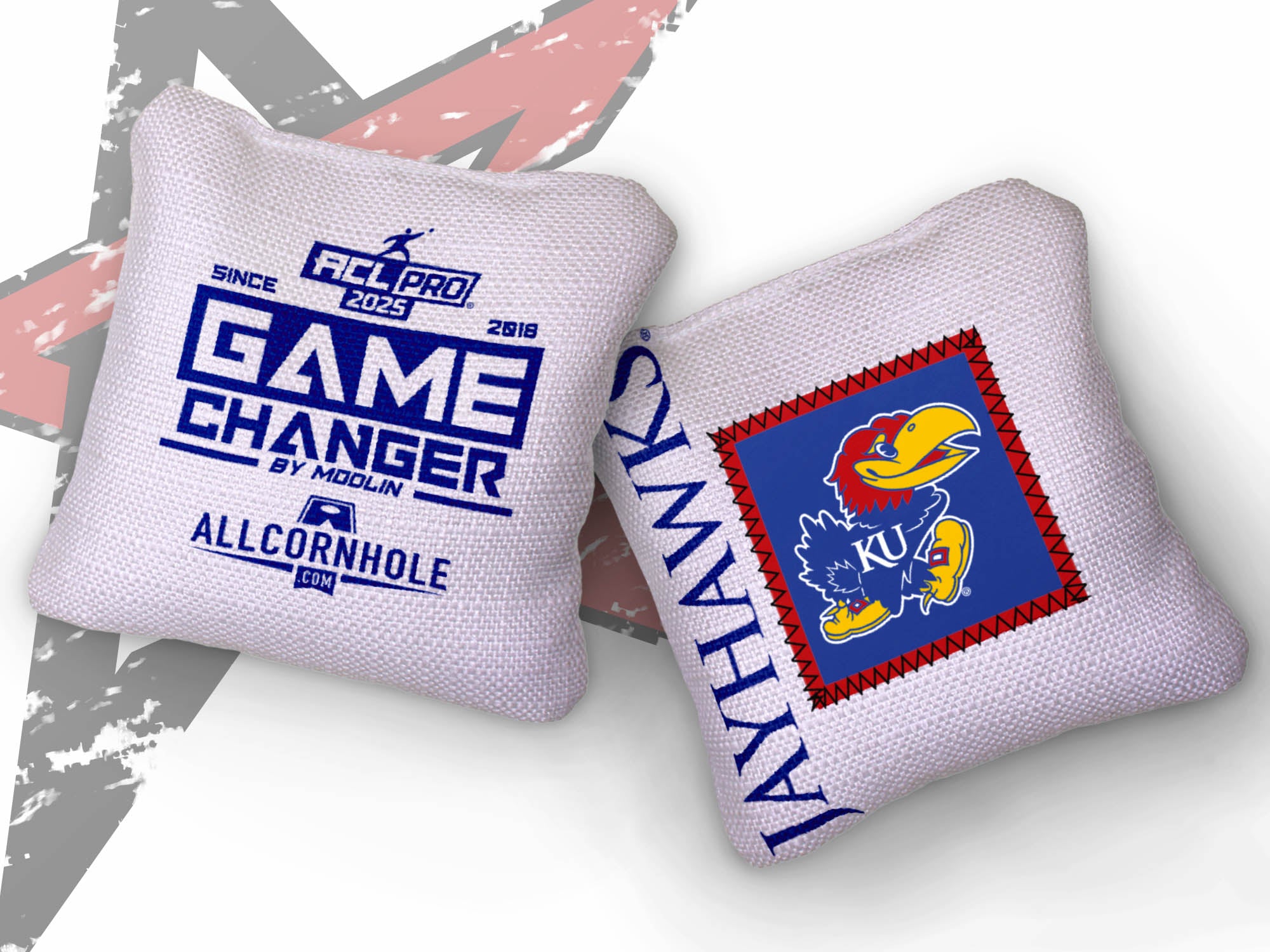 Officially Licensed Collegiate Cornhole Bags - AllCornhole Game Changers - Set of 4 - University of Kansas