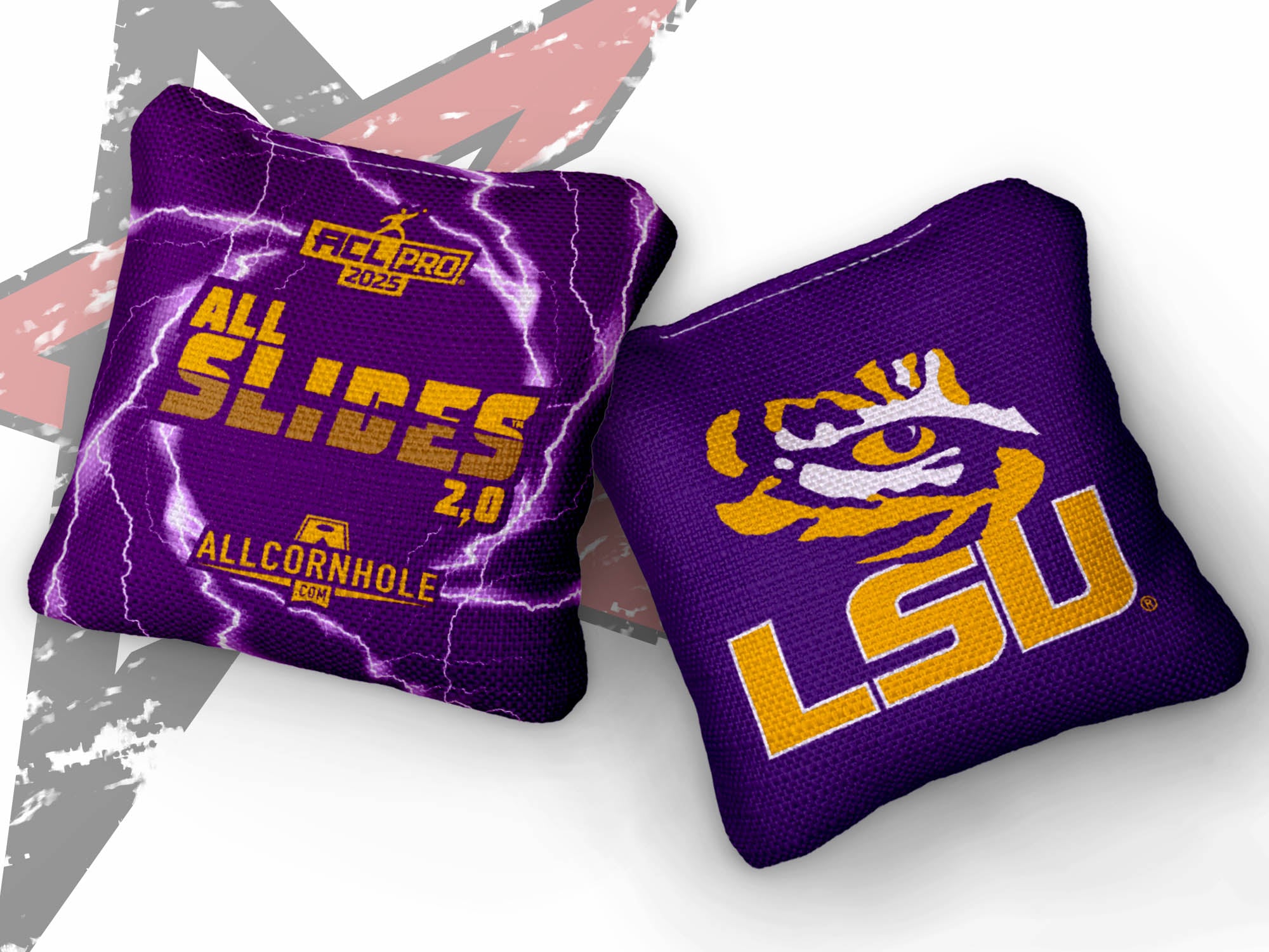 Officially Licensed Collegiate Cornhole Bags - AllCornhole All-Slide 2.0 - Set of 4 - Louisiana State University