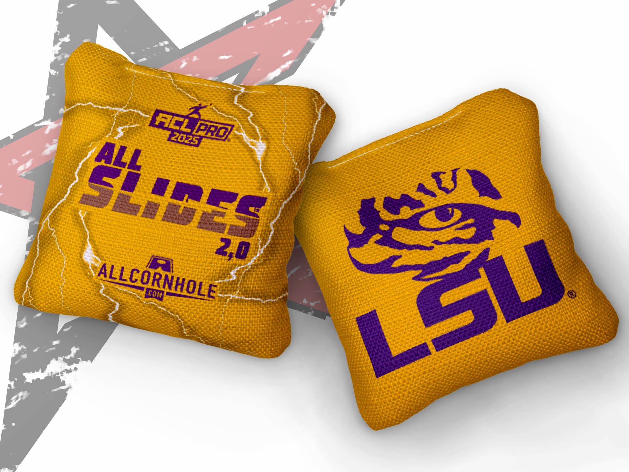 Officially Licensed Collegiate Cornhole Bags - AllCornhole All-Slide 2.0 - Set of 4 - Louisiana State University