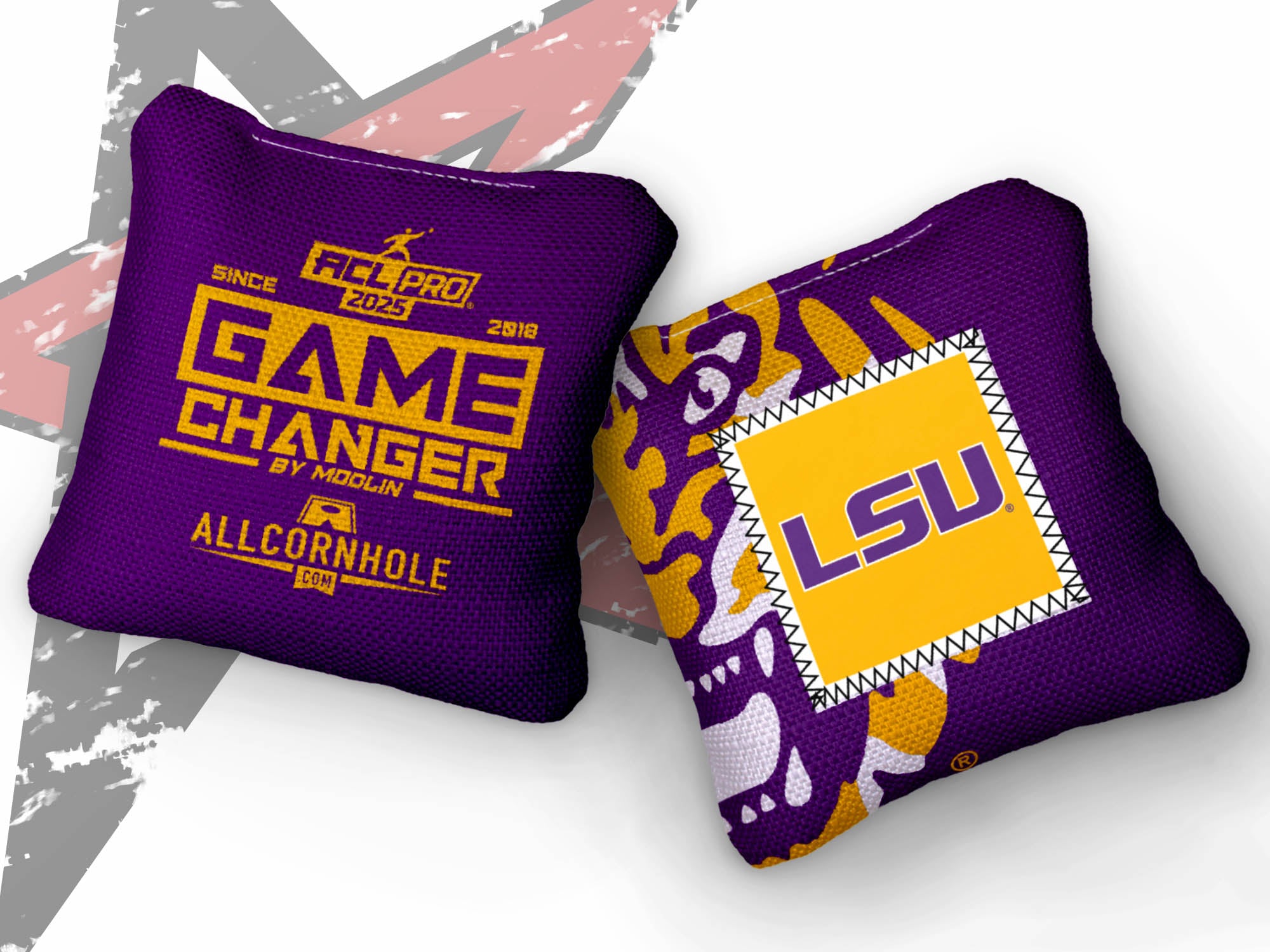 Officially Licensed Collegiate Cornhole Bags - AllCornhole Game Changers - Set of 4 - Louisiana State University