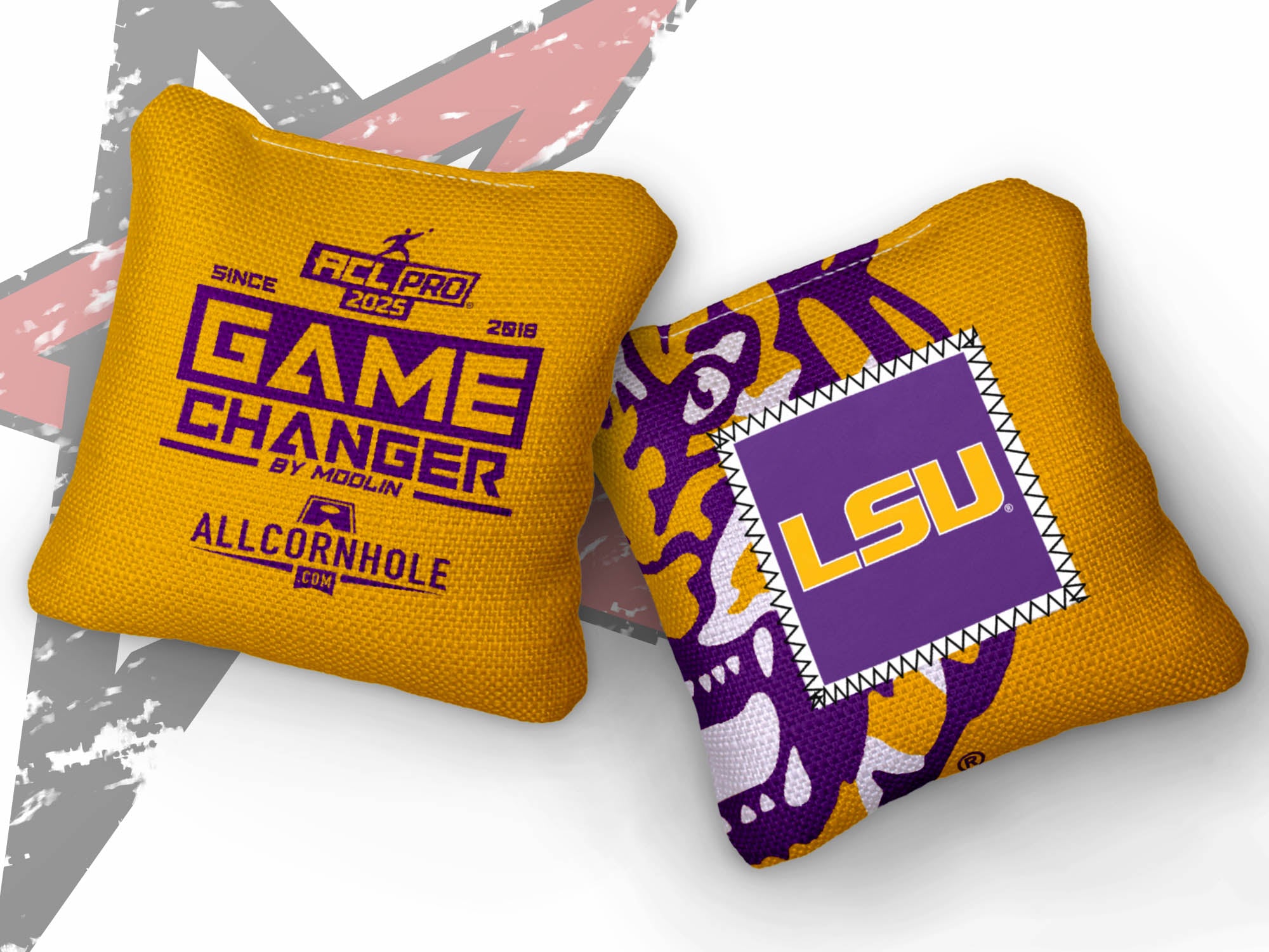 Officially Licensed Collegiate Cornhole Bags - AllCornhole Game Changers - Set of 4 - Louisiana State University