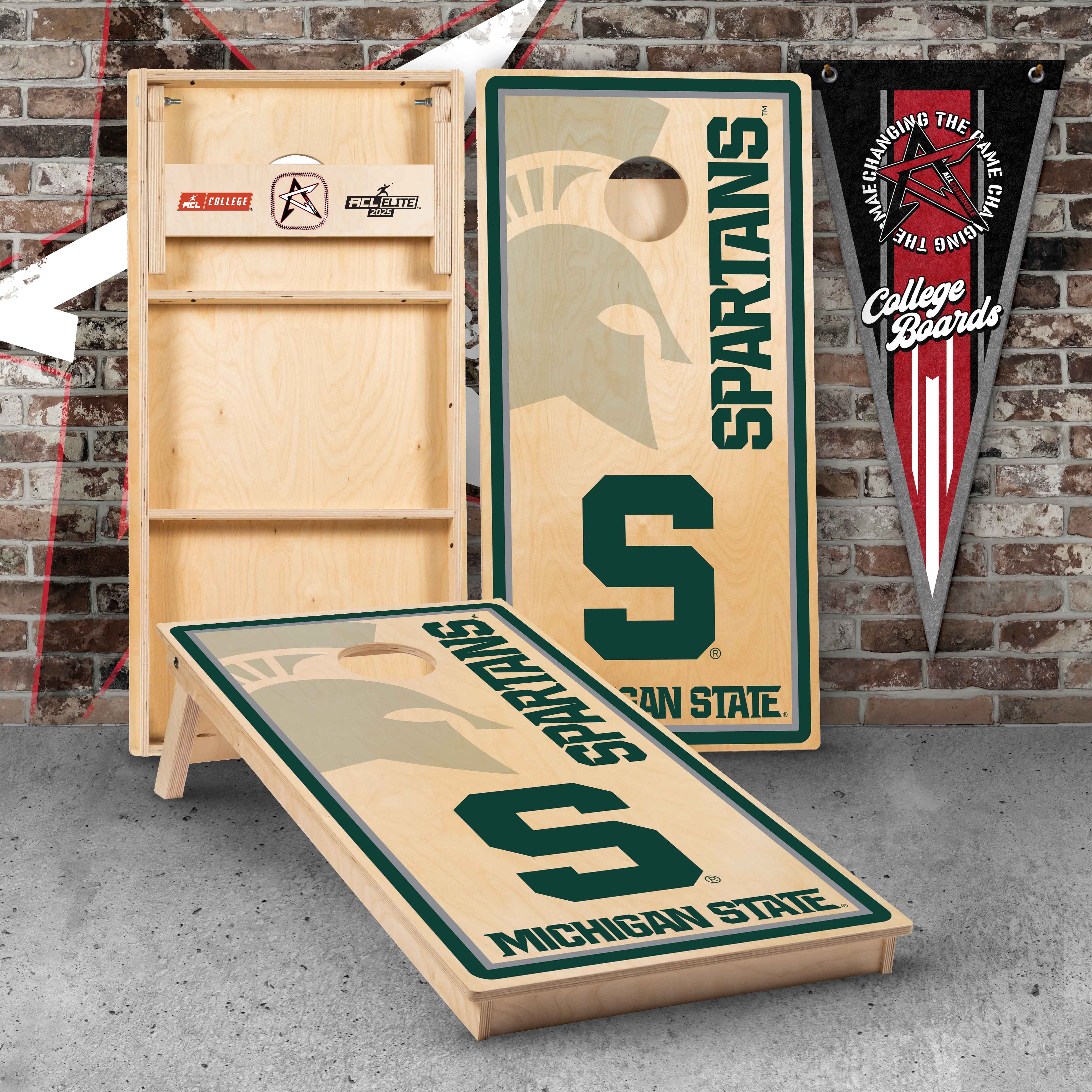 Officially Licensed Collegiate Cornhole Boards - Michigan State University