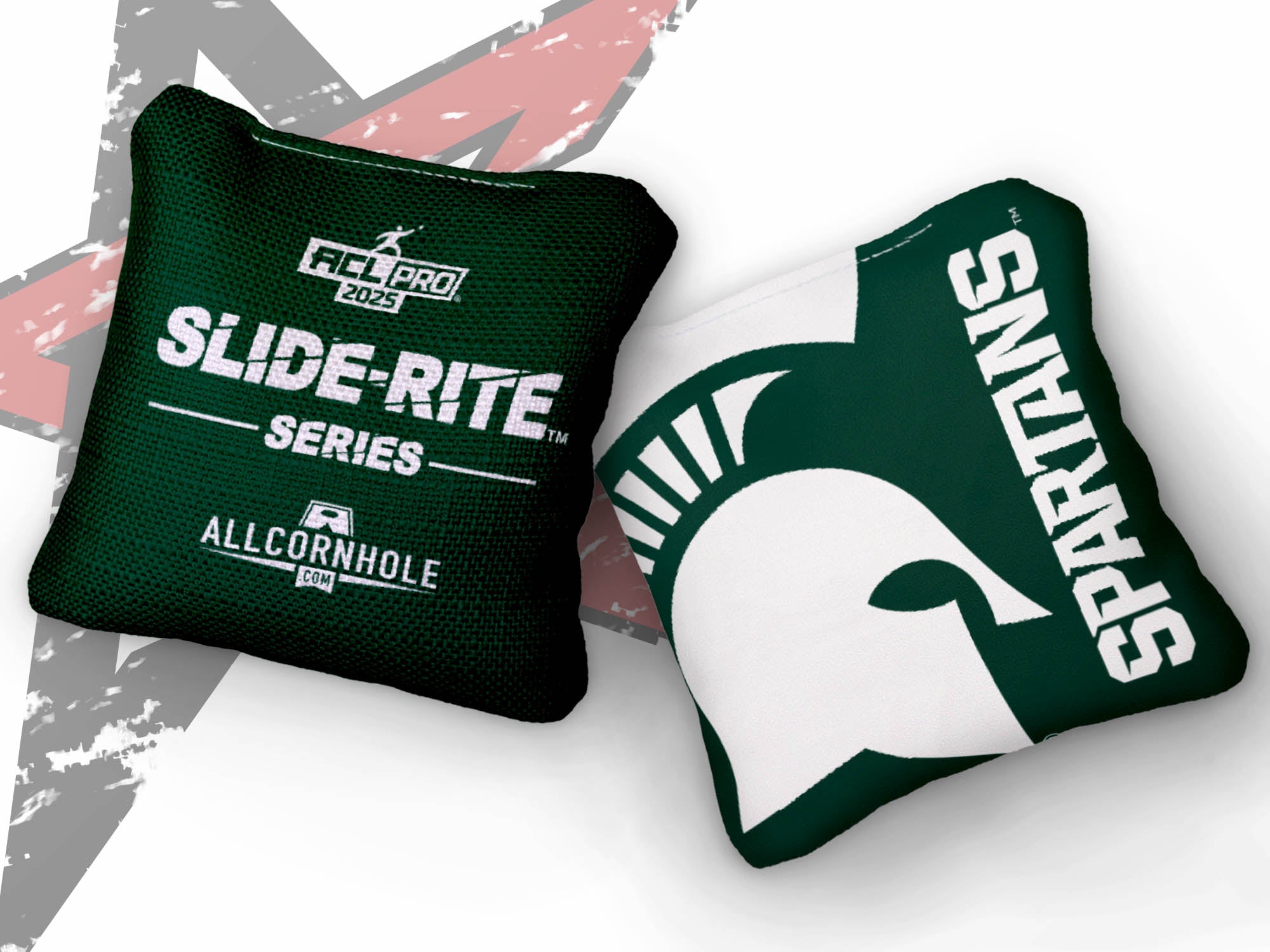 Officially Licensed Collegiate Cornhole Bags - AllCornhole Slide Rite - Set of 4 - Michigan State University