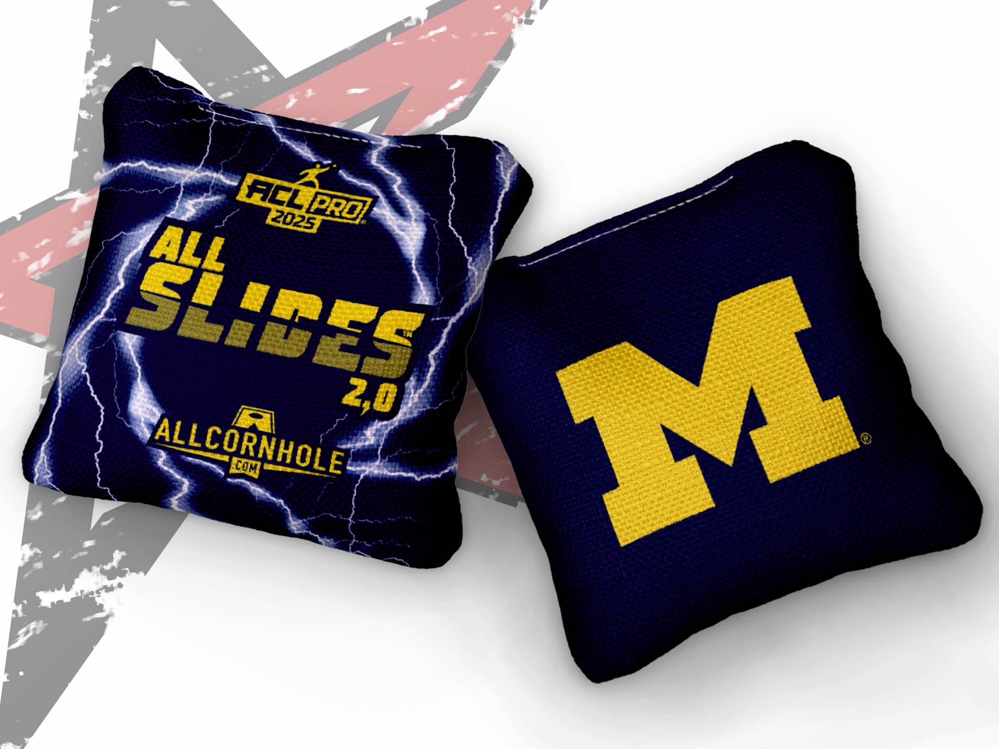 Officially Licensed Collegiate Cornhole Bags - AllCornhole All Slide 2.0 - Set of 4 - University of Michigan