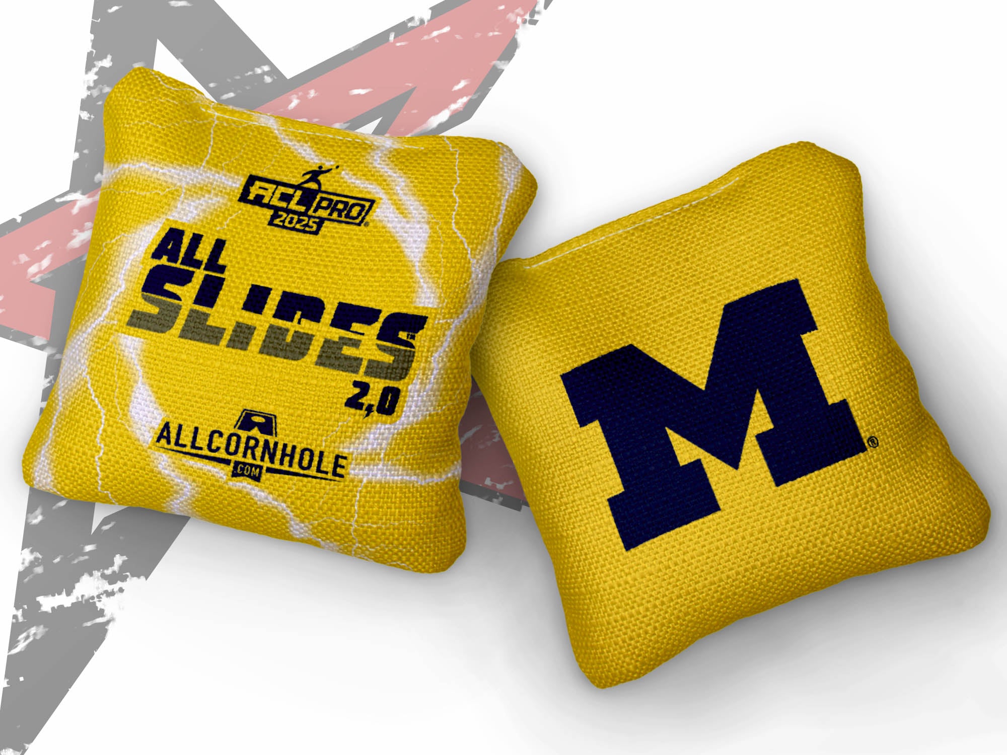 Officially Licensed Collegiate Cornhole Bags - AllCornhole All Slide 2.0 - Set of 4 - University of Michigan