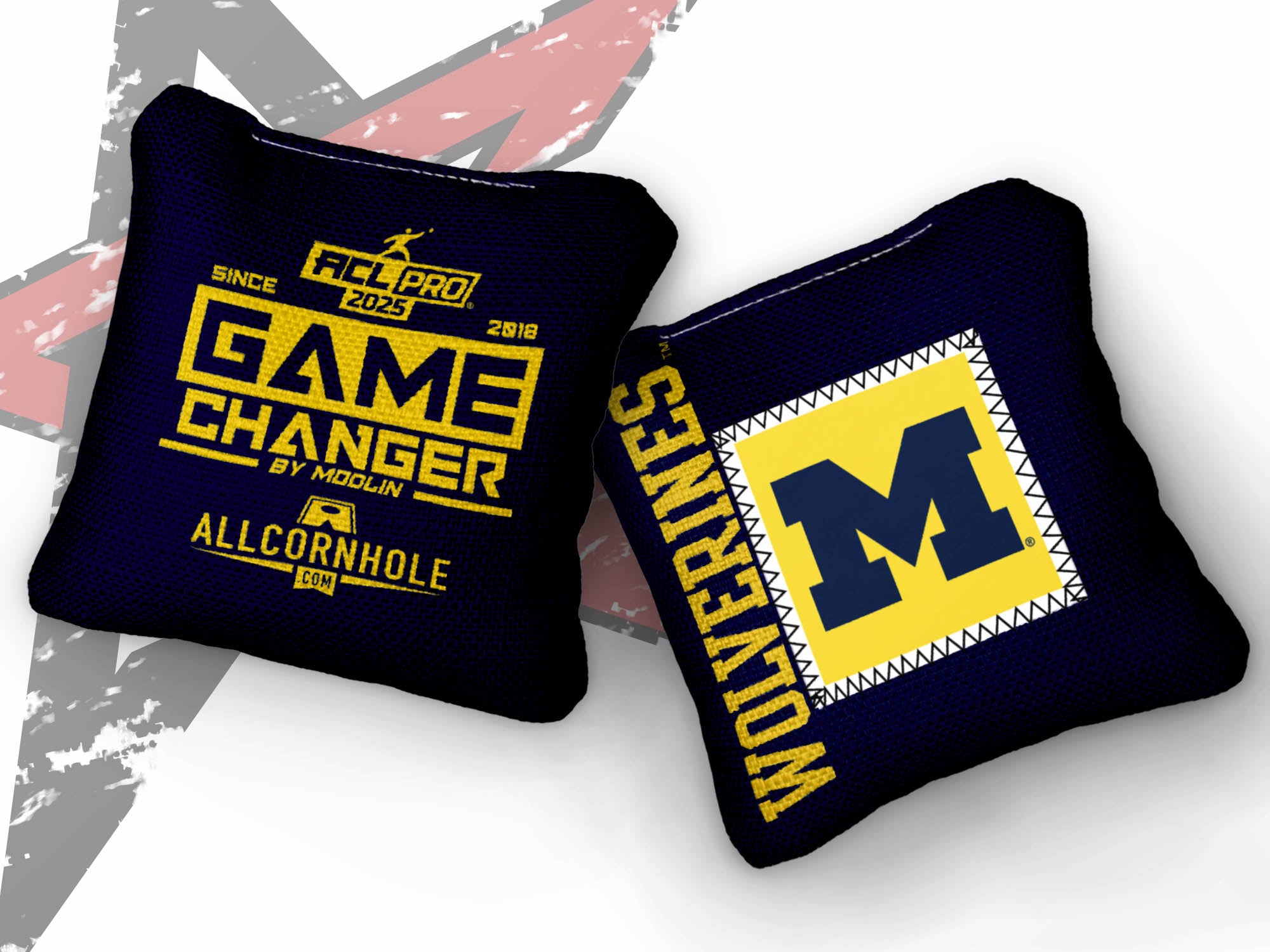 Officially Licensed Collegiate Cornhole Bags - AllCornhole Game Changers - Set of 4 - University of Michigan