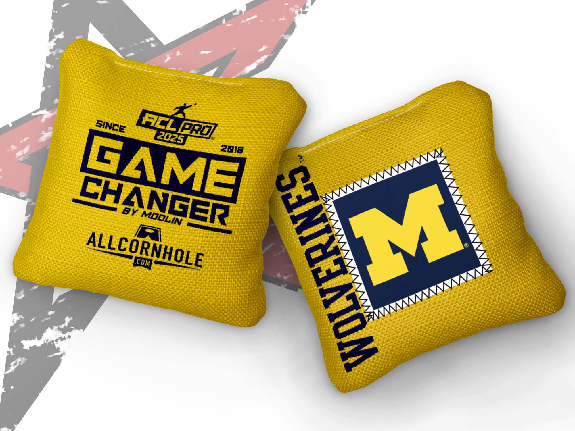 Officially Licensed Collegiate Cornhole Bags - AllCornhole Game Changers - Set of 4 - University of Michigan