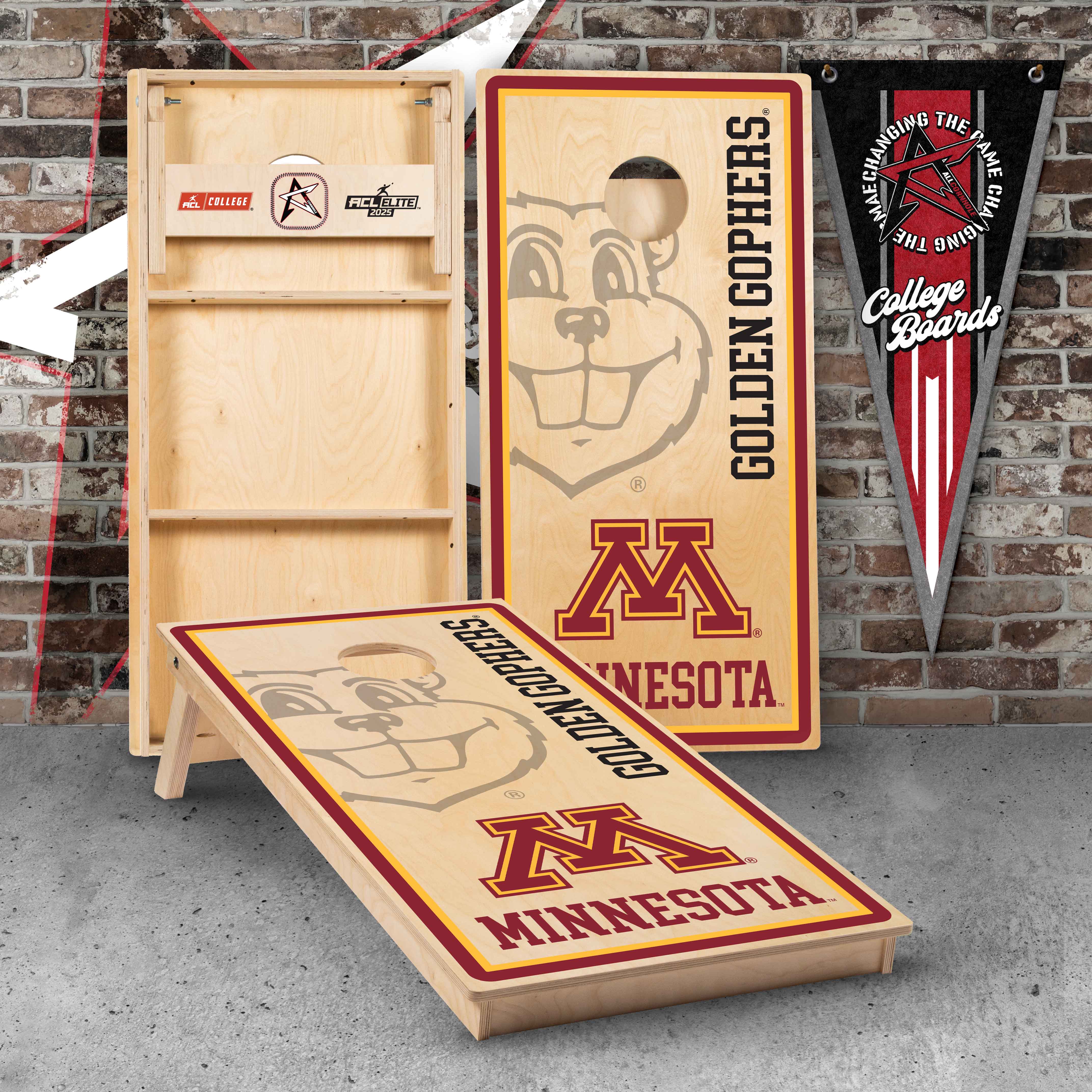 Officially Licensed Collegiate Cornhole Boards - University of Minnesota