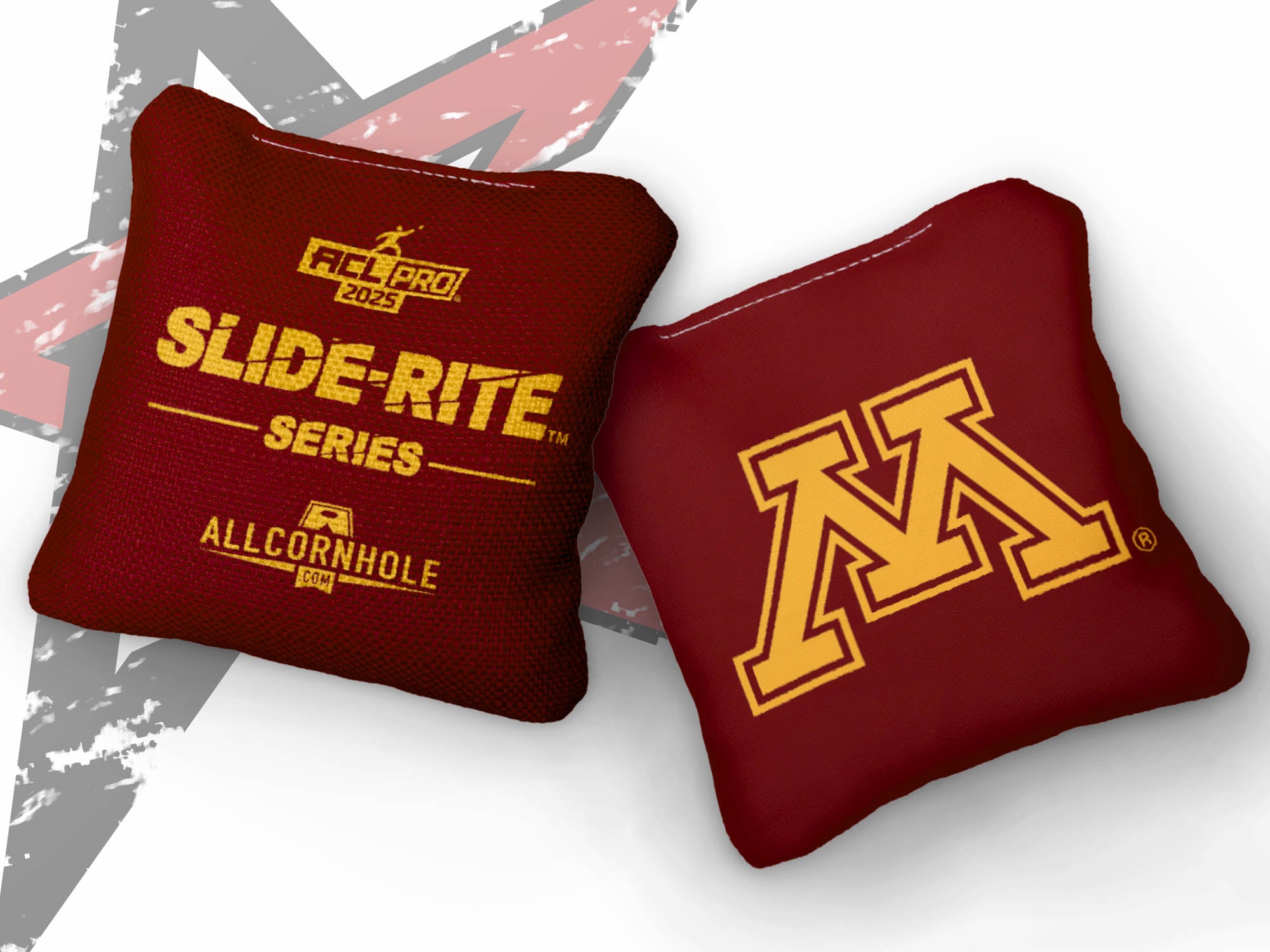 Officially Licensed Collegiate Cornhole Bags - AllCornhole Slide Rite - Set of 4 - University of Minnesota