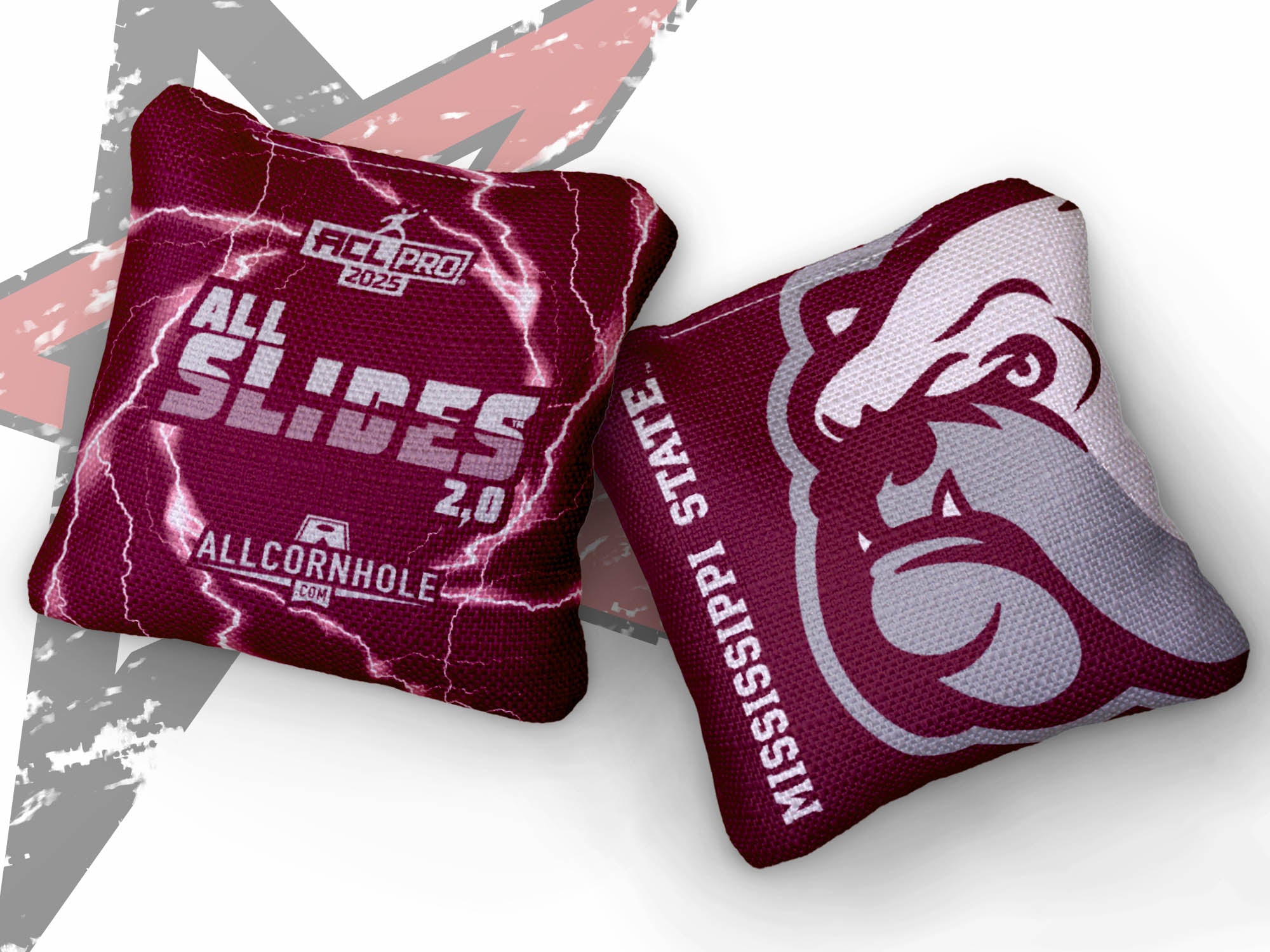 Officially Licensed Collegiate Cornhole Bags - AllCornhole All-Slide 2.0 - Set of 4 - Mississippi State University