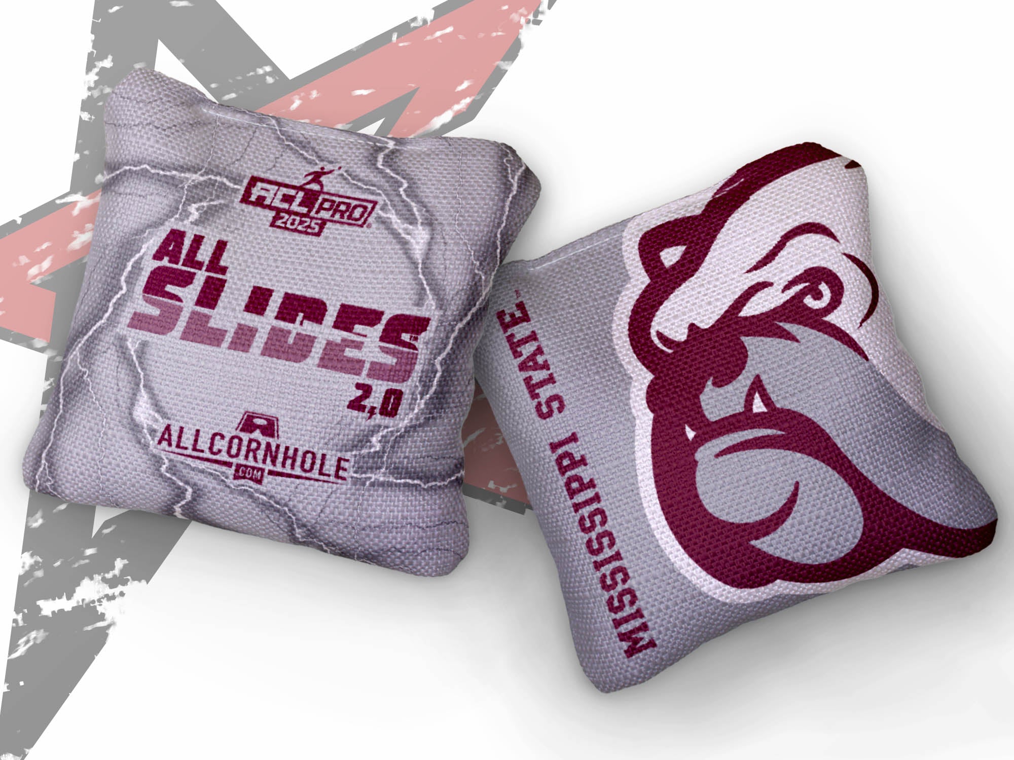 Officially Licensed Collegiate Cornhole Bags - AllCornhole All-Slide 2.0 - Set of 4 - Mississippi State University