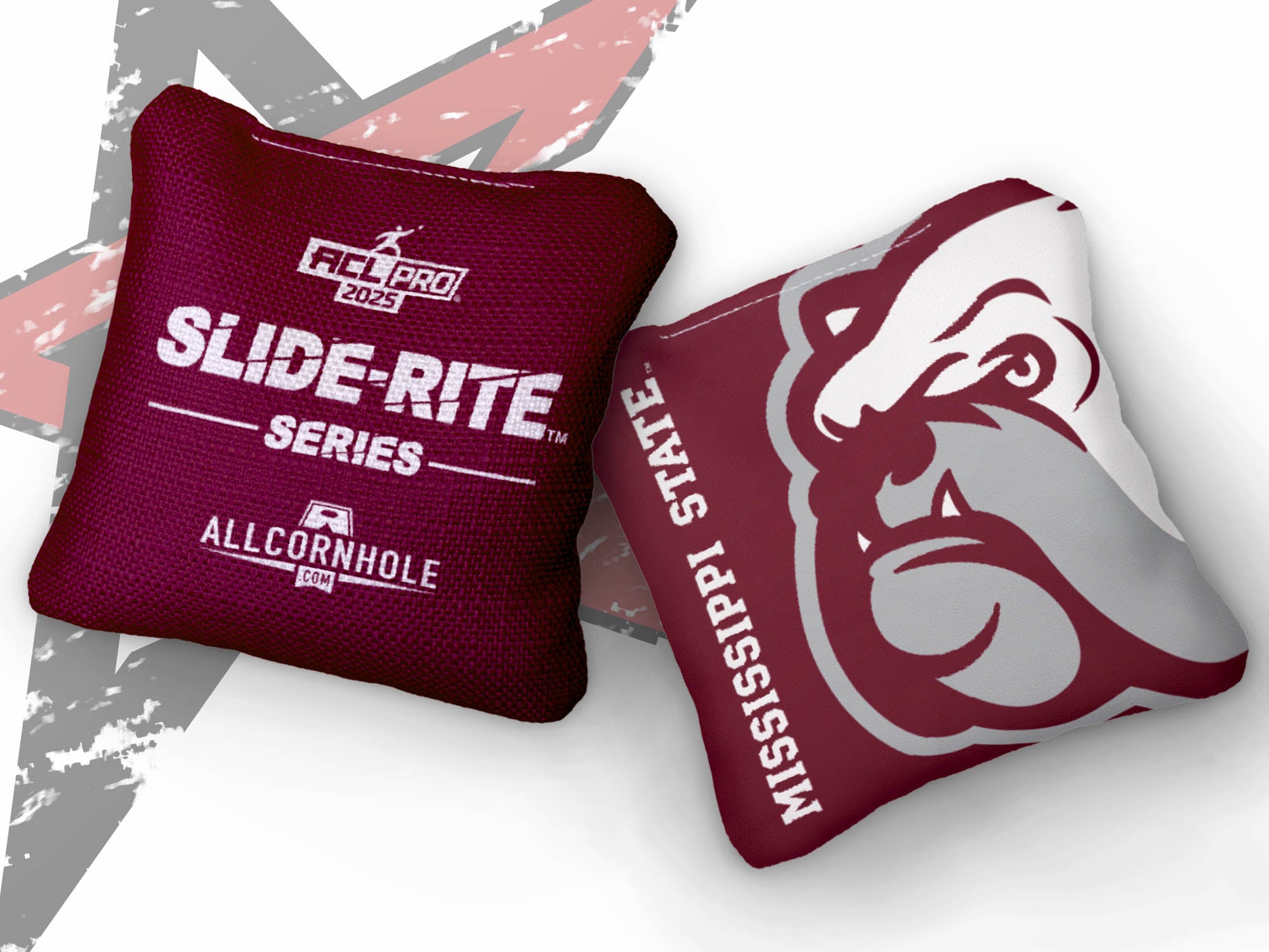 Officially Licensed Collegiate Cornhole Bags - AllCornhole Slide Rite - Set of 4 - Mississippi State University